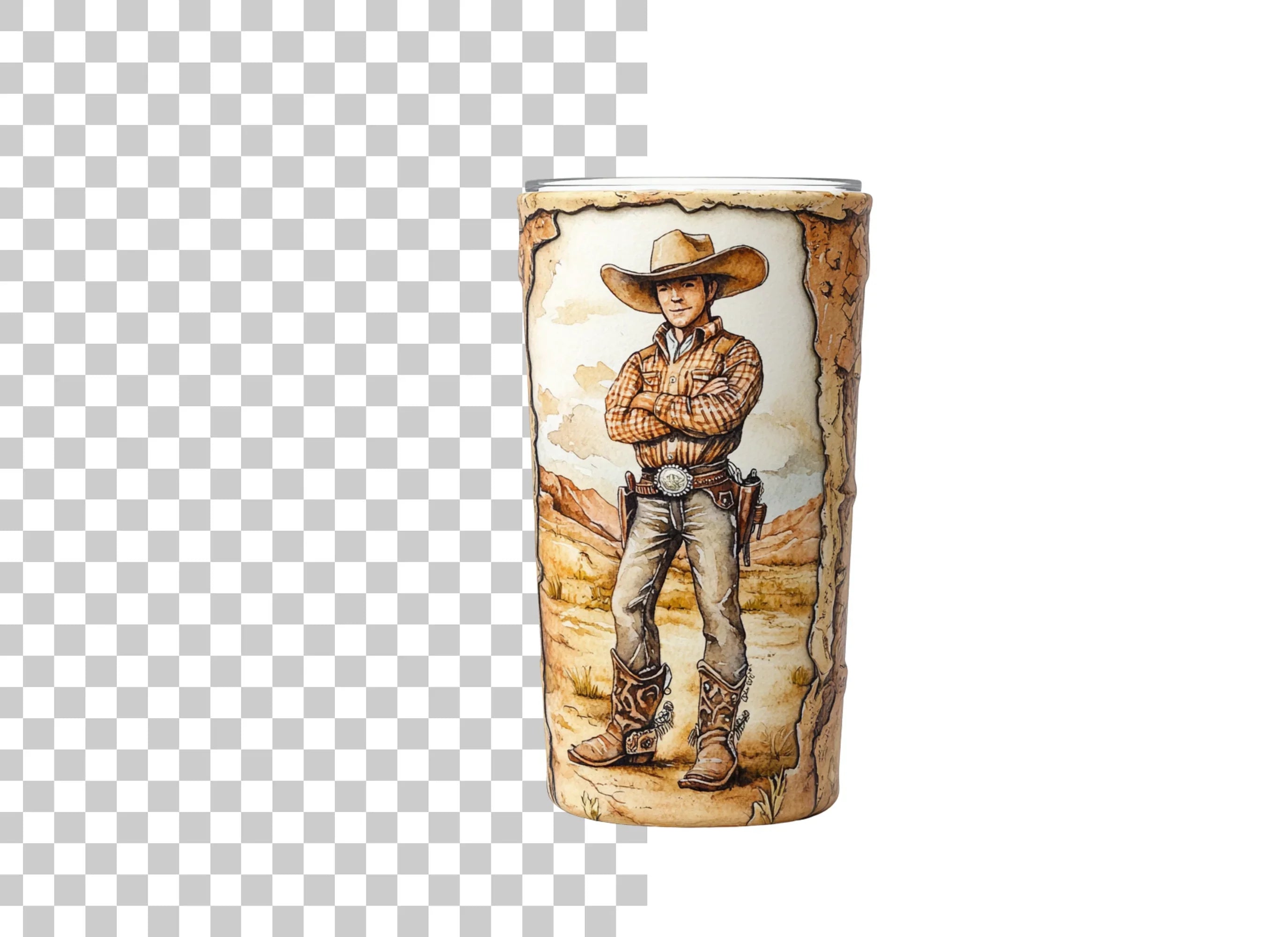 Cowboy Tumbler Clipart Bundle