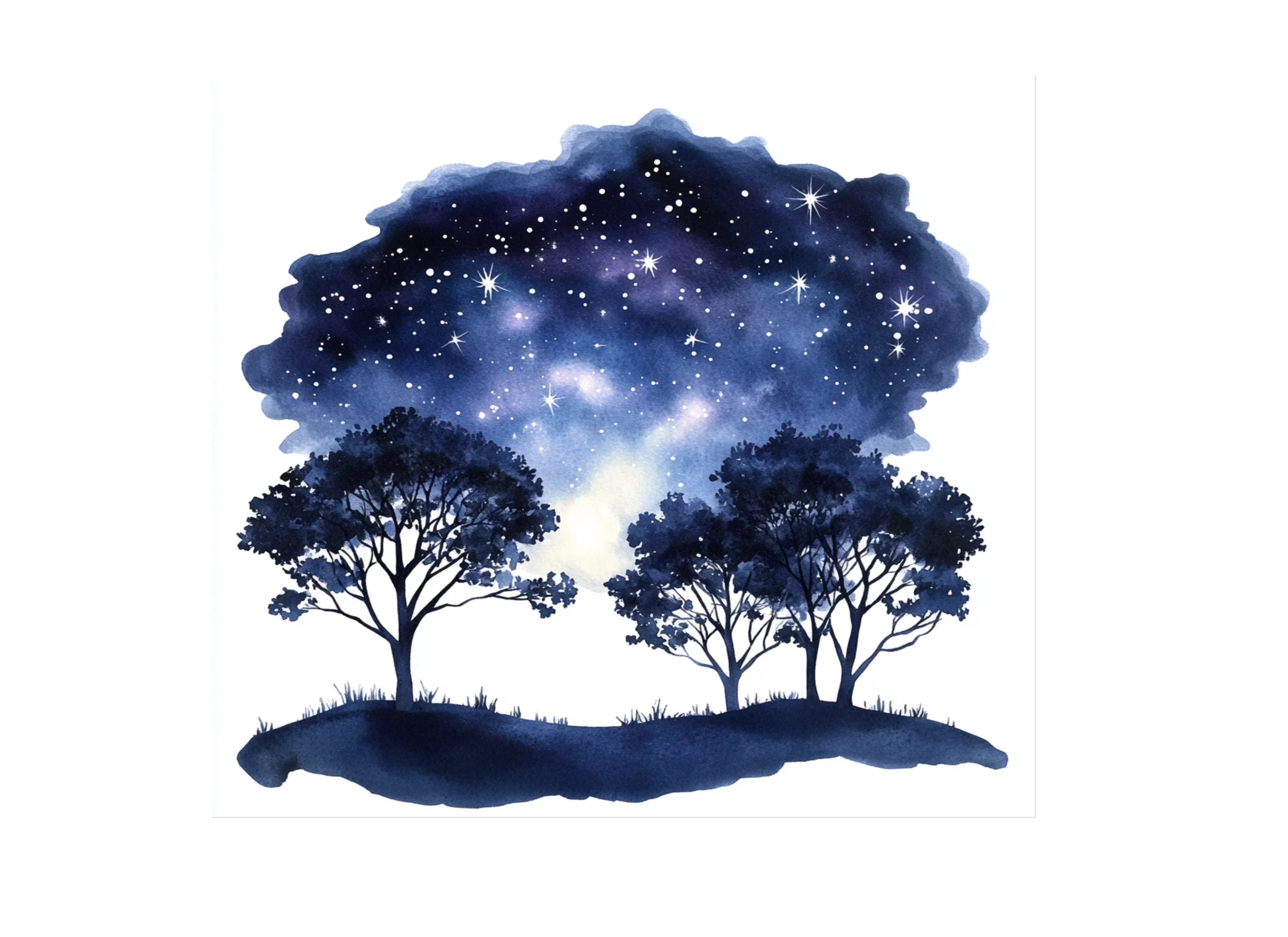 Mystical Night Landscape Clipart Bundle
