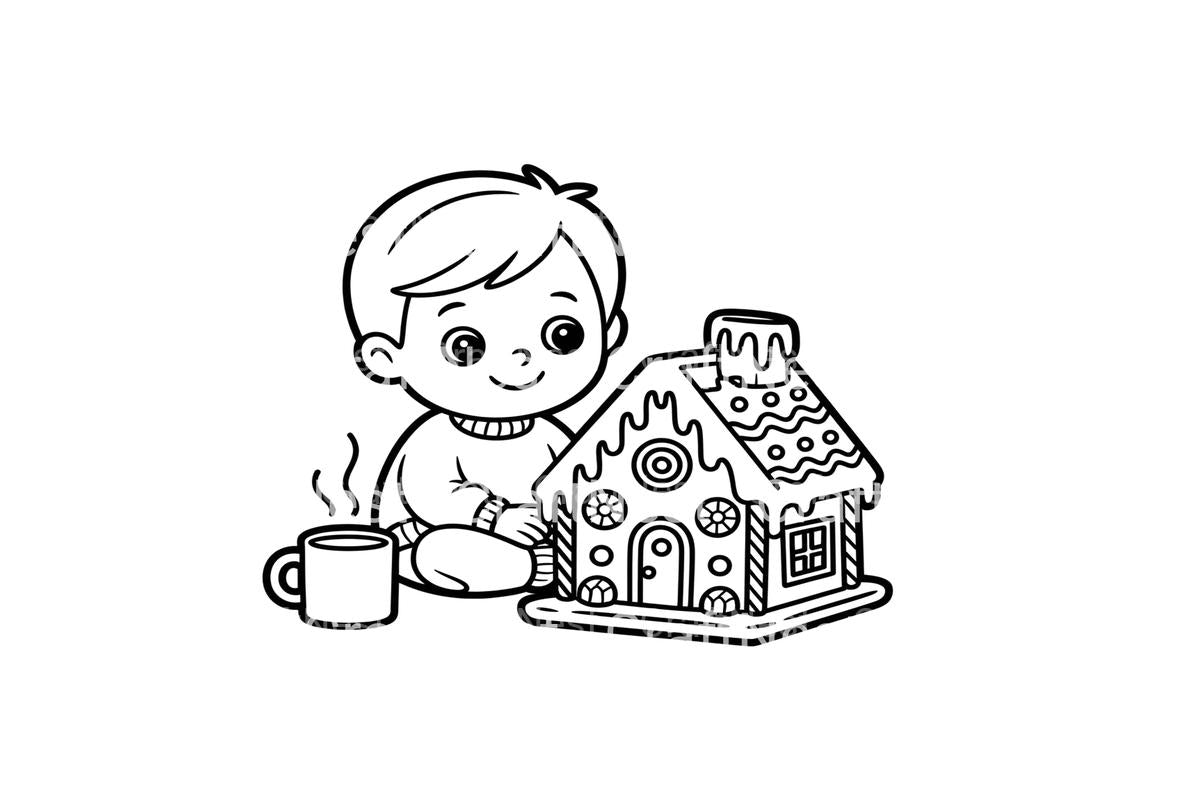 Gingerbread House Cozy Winter Coloring Books