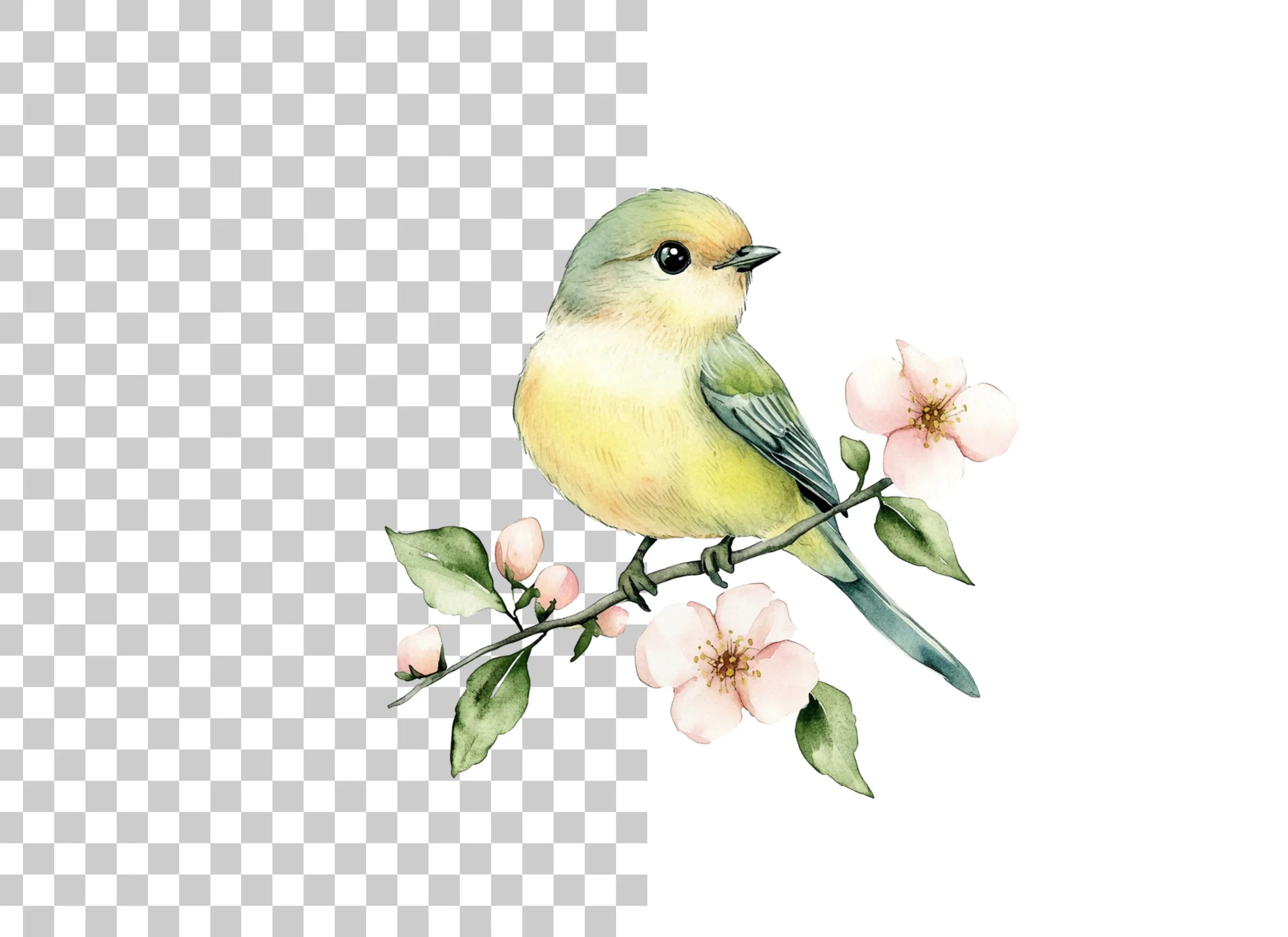 Bird on Branch Clipart Bundle