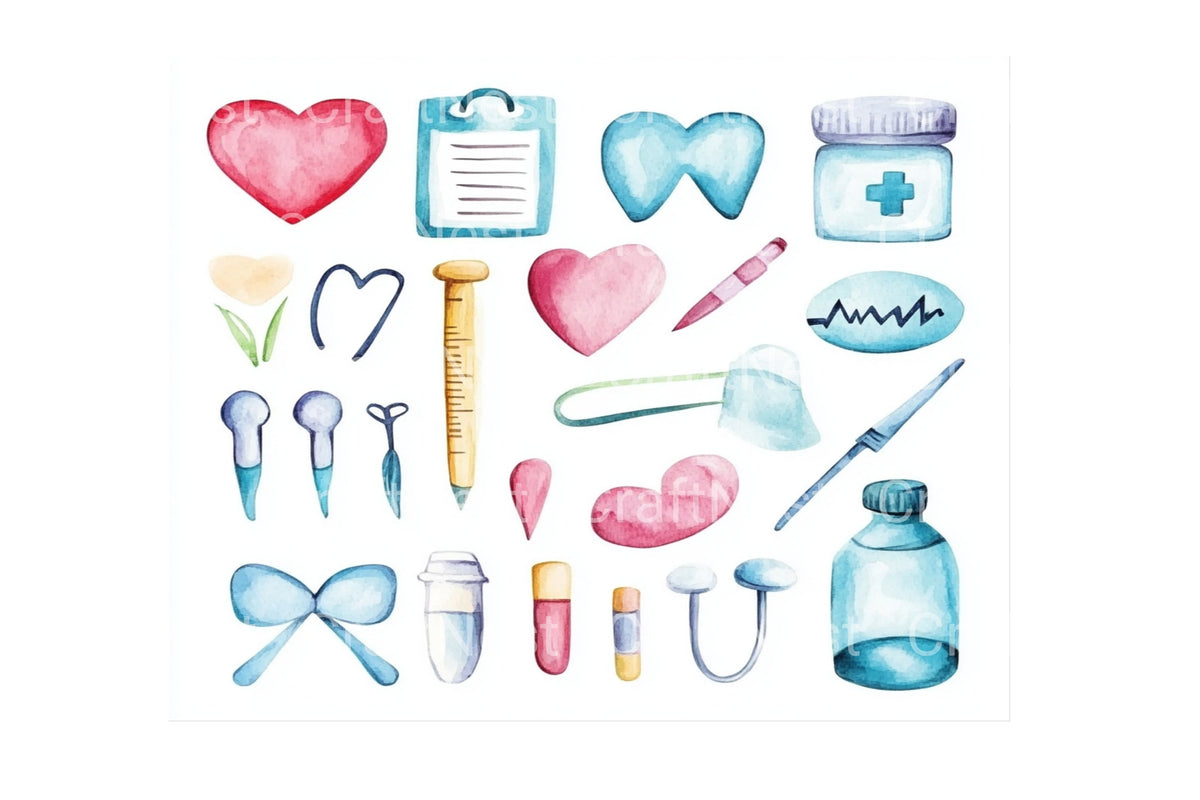 Medical Supplies Designs Clipart Bundle