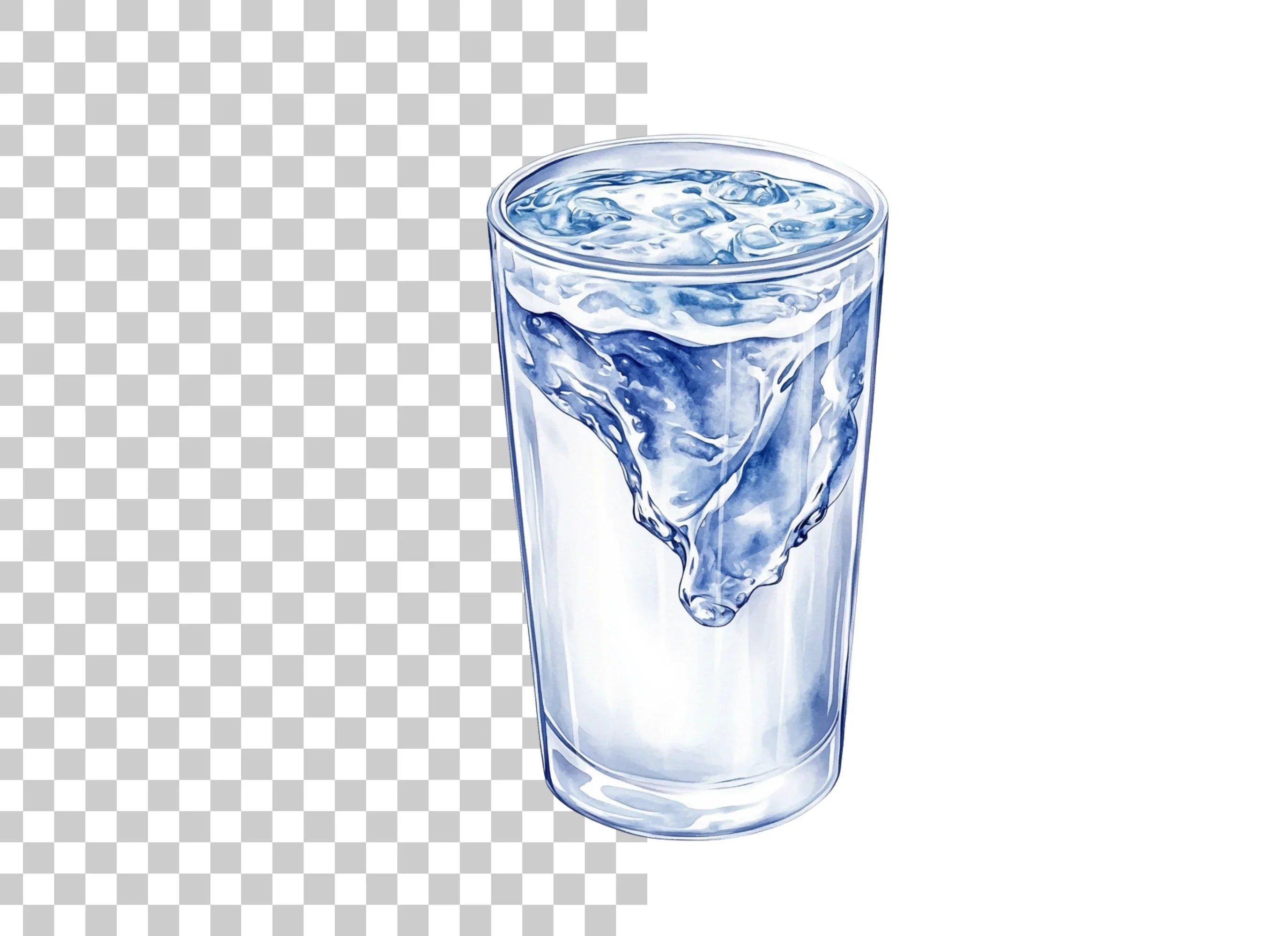 Refreshing Water Glass Clipart Bundle