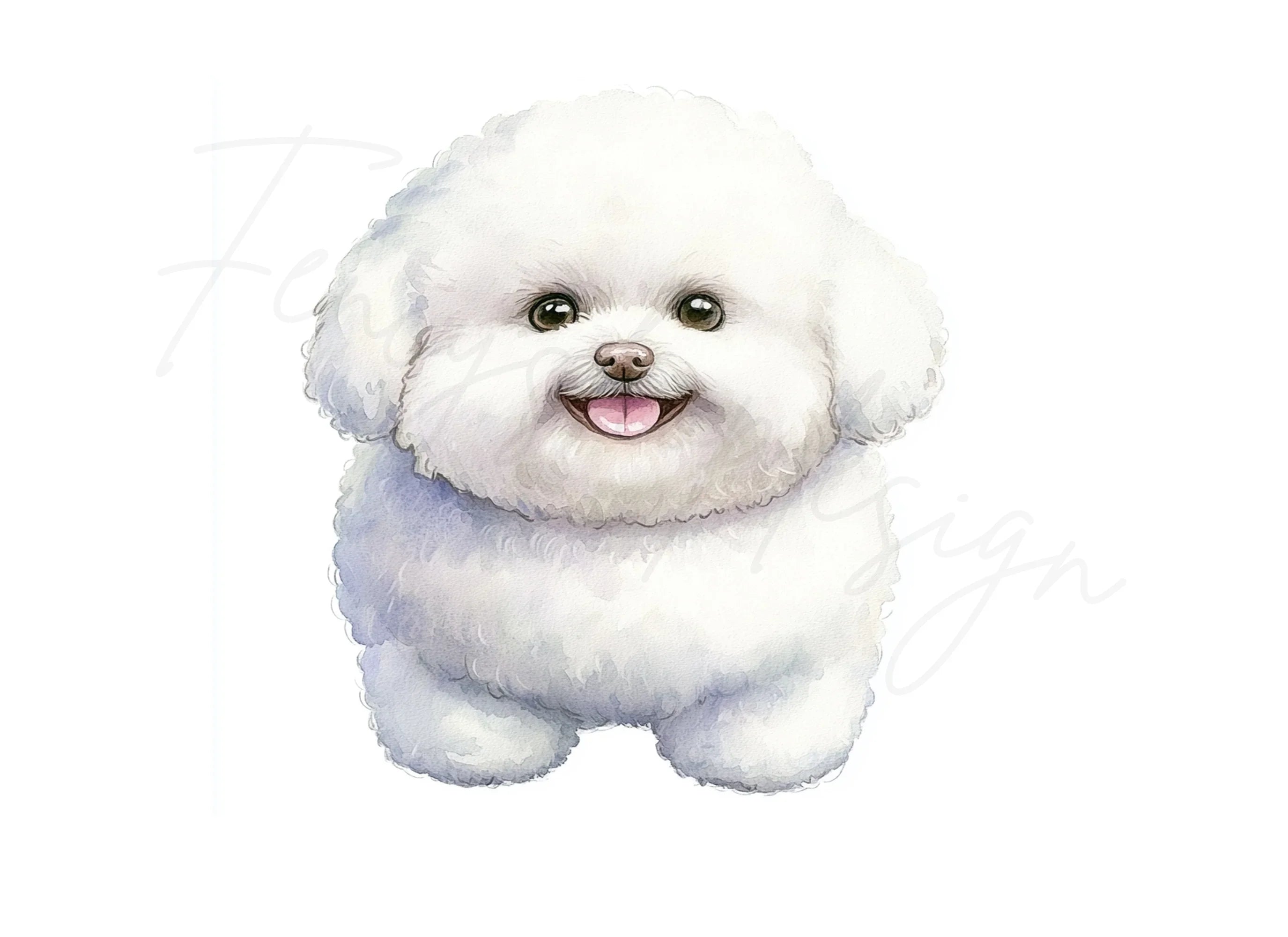 Cute Bichon Frise Puppy Clipart Bundle