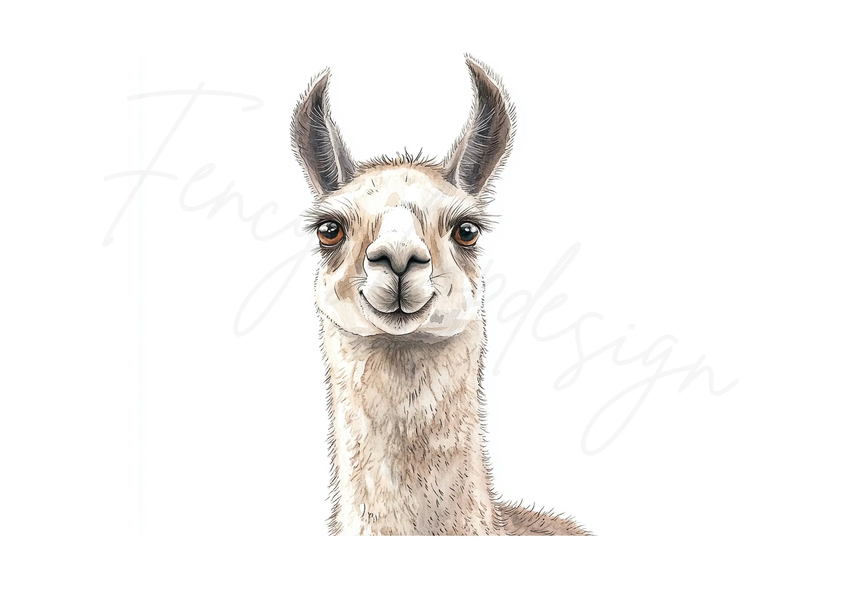 Charming Llama Portraits Clipart Bundle