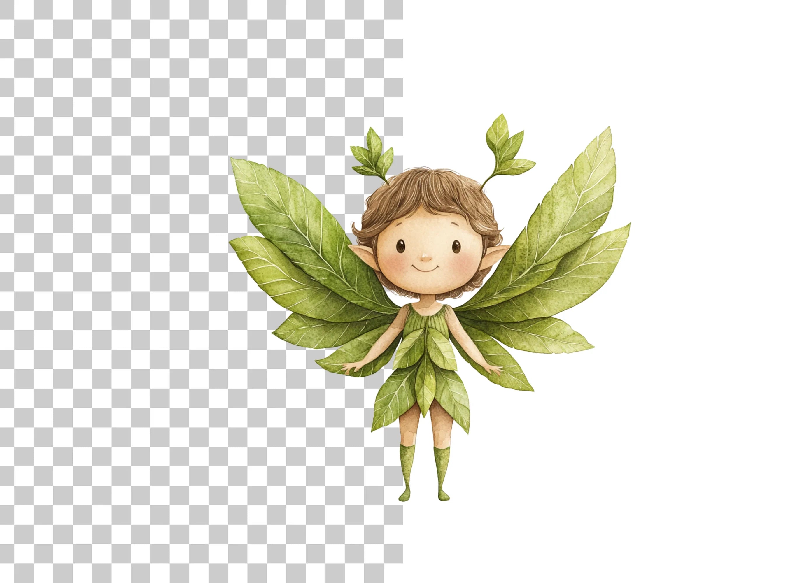 Whimsical Leaf Fairies Clipart Bundle