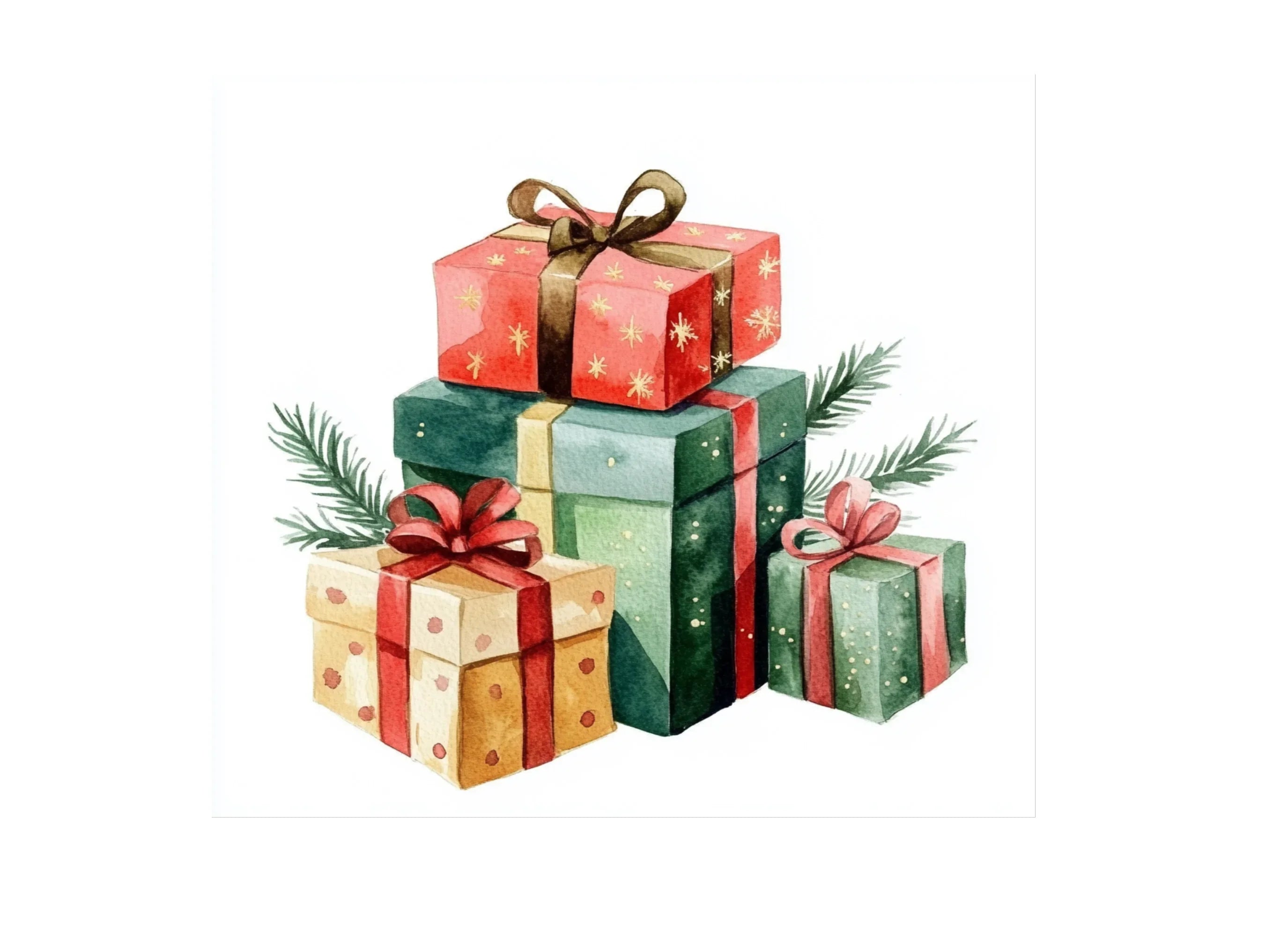 Christmas Gift Boxes Clipart Bundle