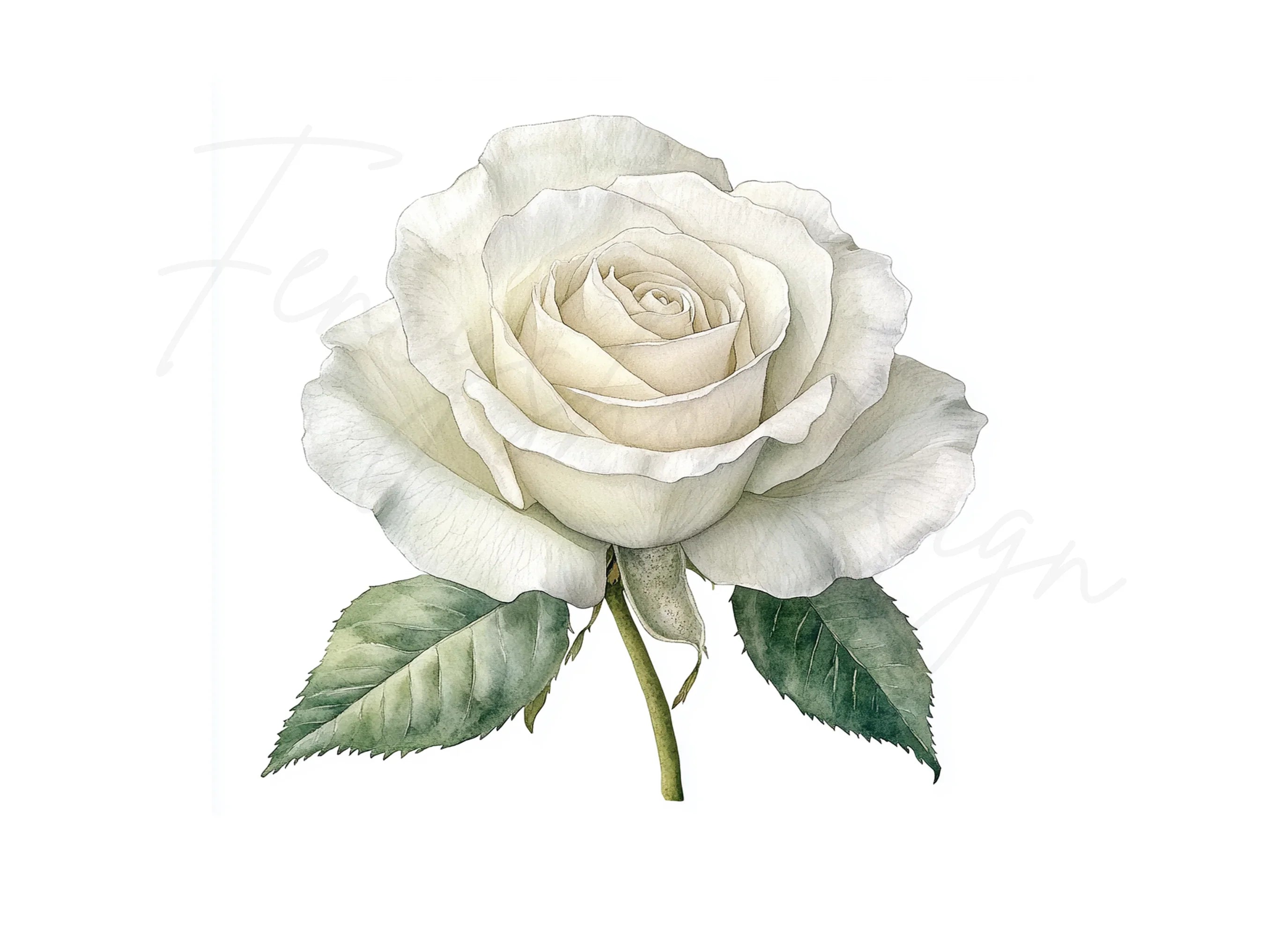 Elegant White Rose Clipart Bundle