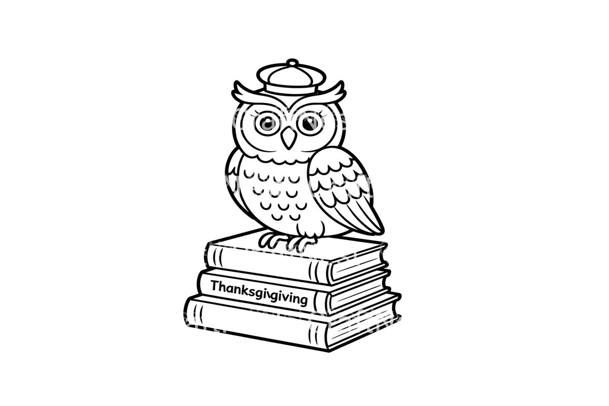 Cute Owl Graduates on Coloring BooksPlanner Coloring Books