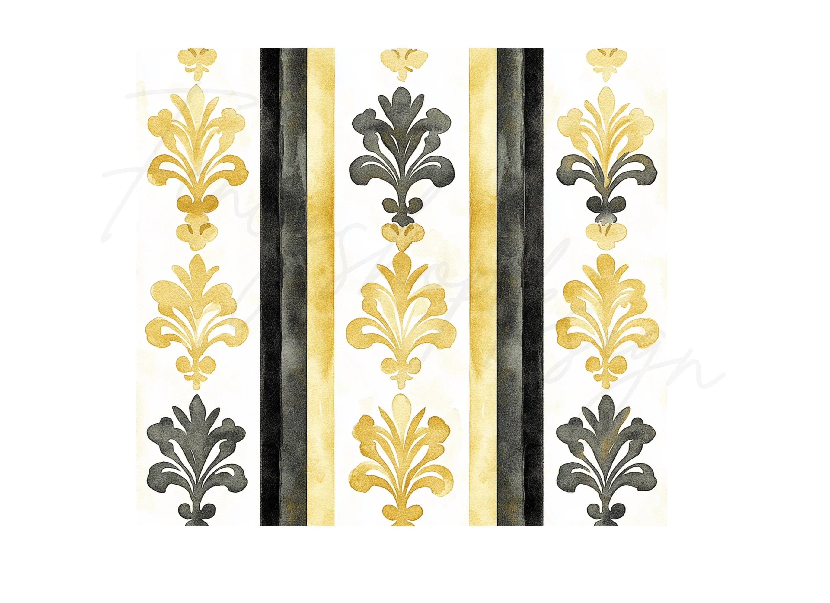 Elegant Damask Stripes Clipart Bundle