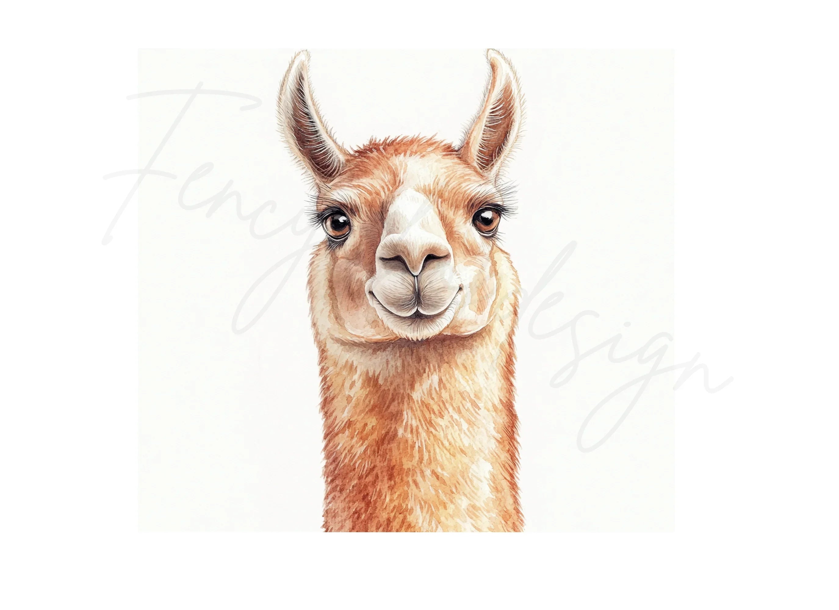 Smiling Llama Head Clipart Bundle