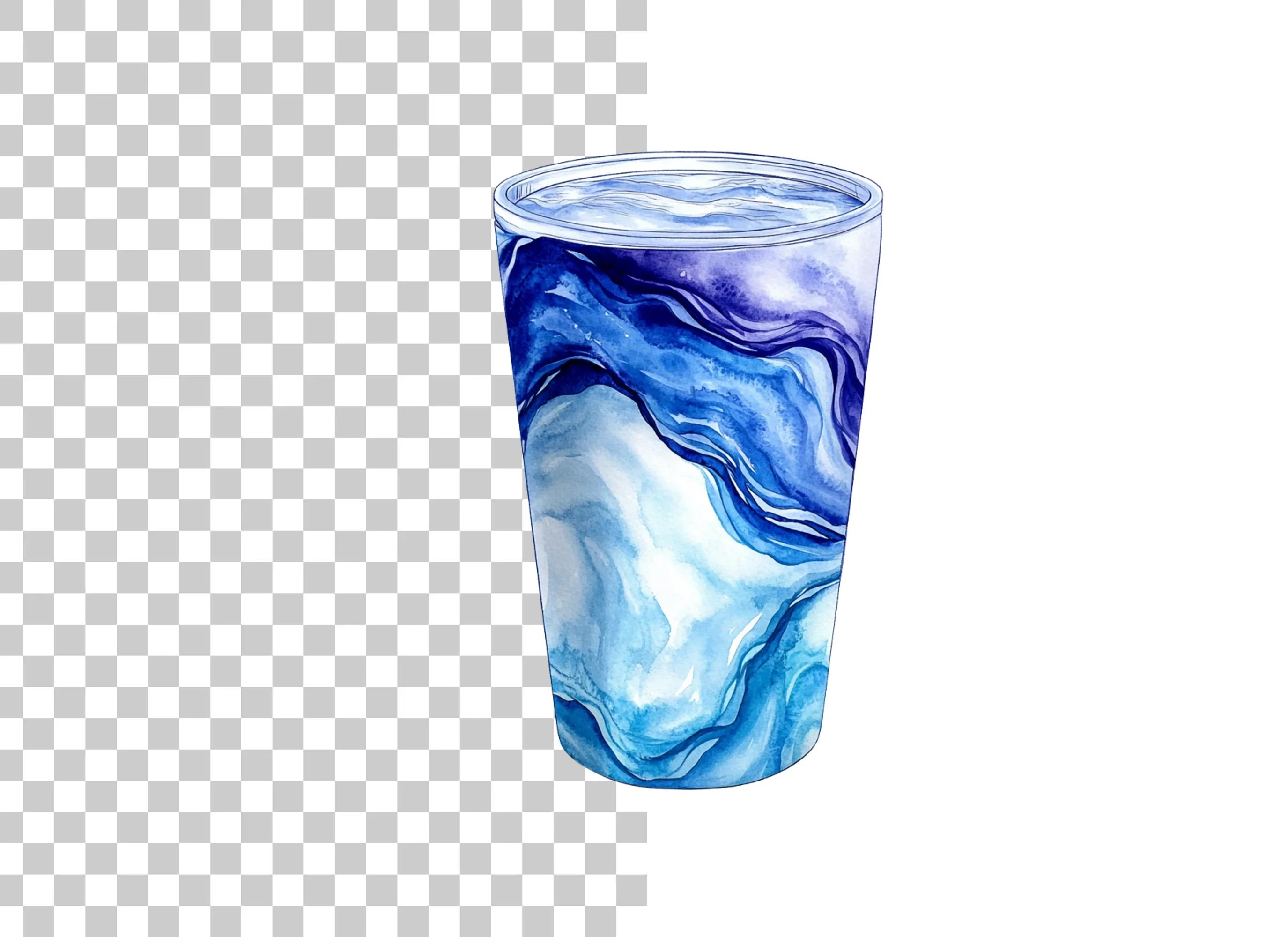 Abstract Blue Glass Clipart Bundle