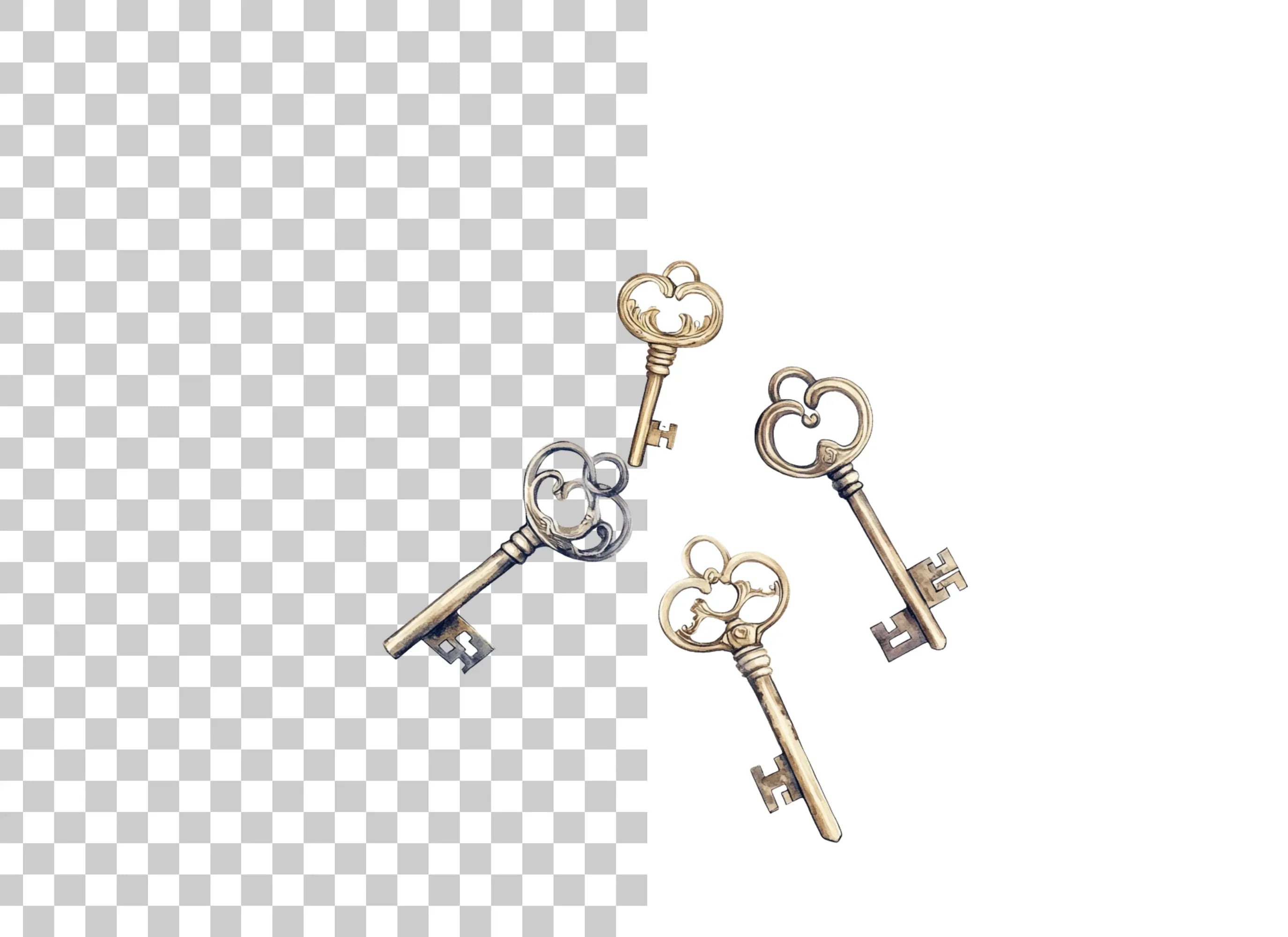 Vintage Keys Clipart Bundle