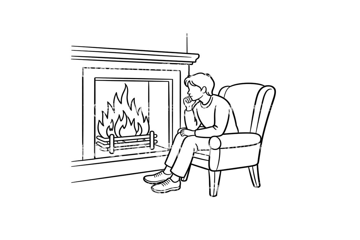 Relaxing Fireplace Scenes Coloring Books