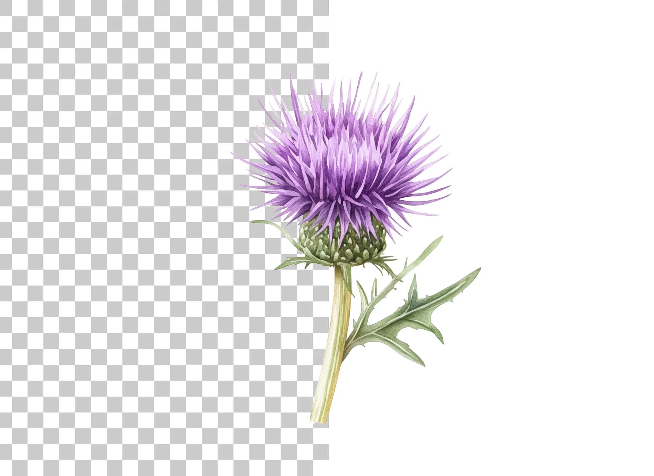 Scottish Thistle Flower Clipart Bundle