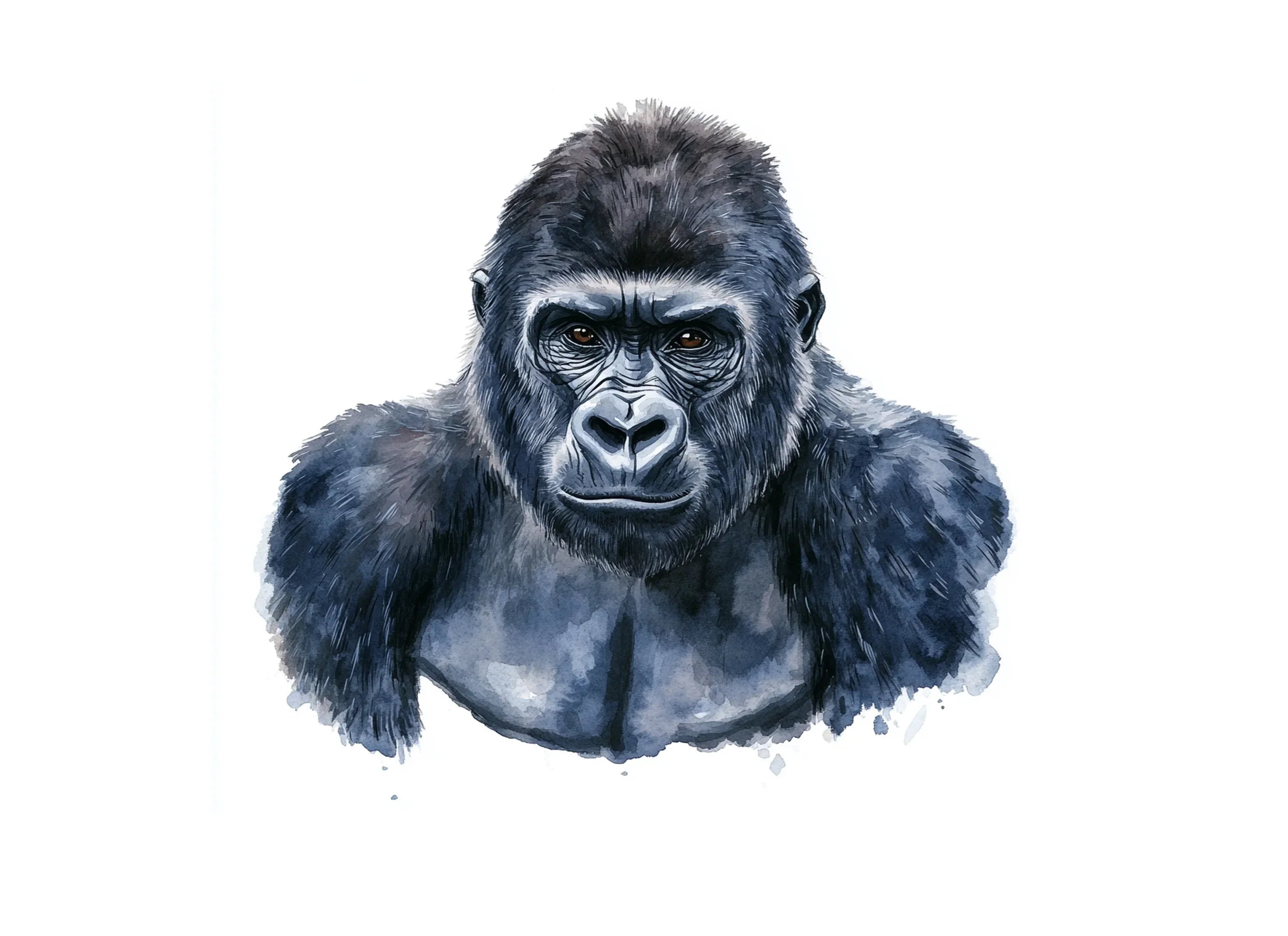 Gorilla Head Bust Clipart Bundle