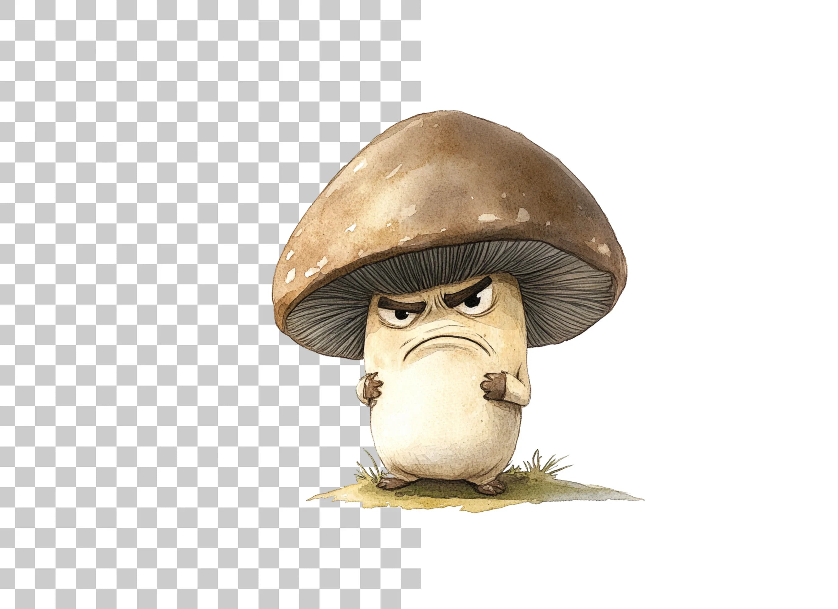 Angry Brown Mushroom Clipart Bundle