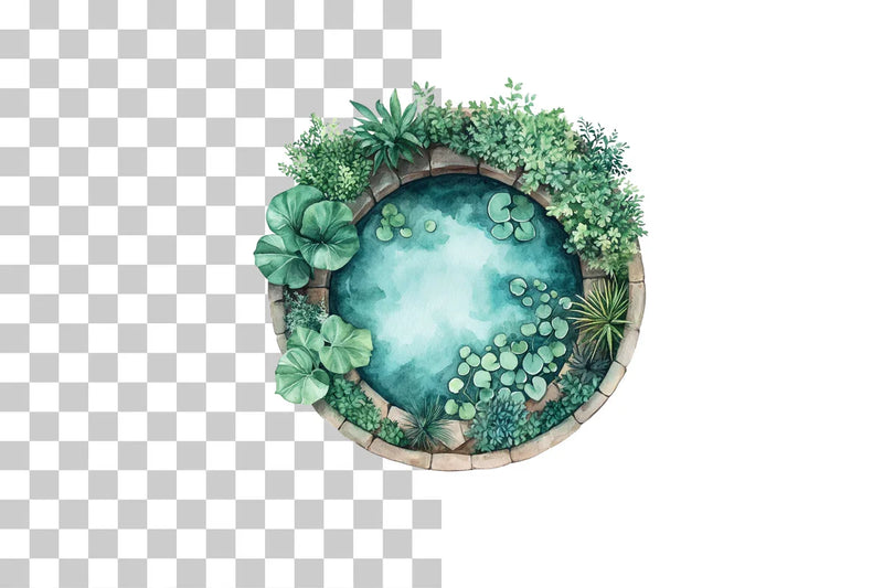Garden Pond Nature Scene Clipart Bundle - CraftNest - Digital Crafting and Art
