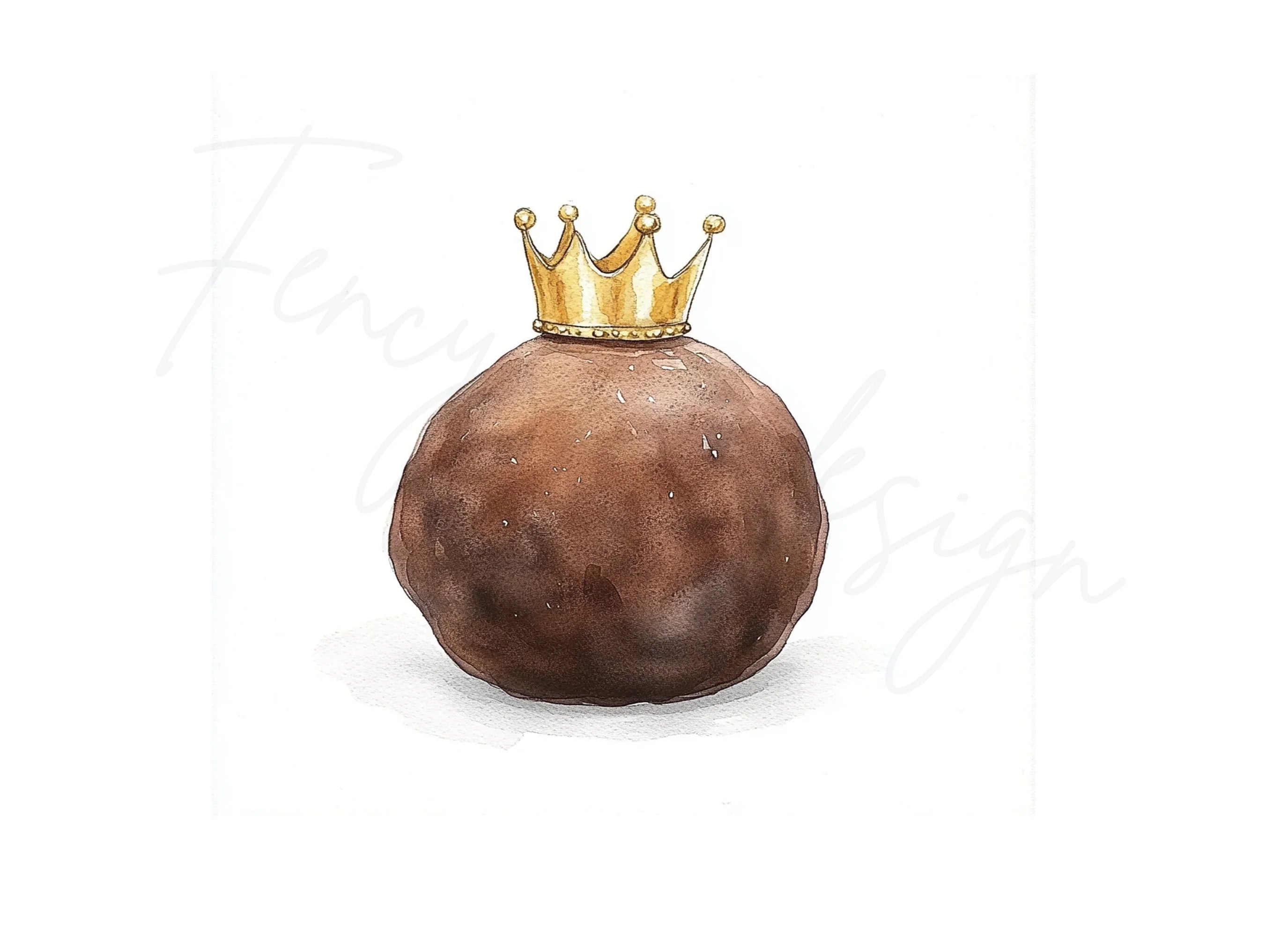 Chocolate Truffle with Golden Crown Clipart Bundle