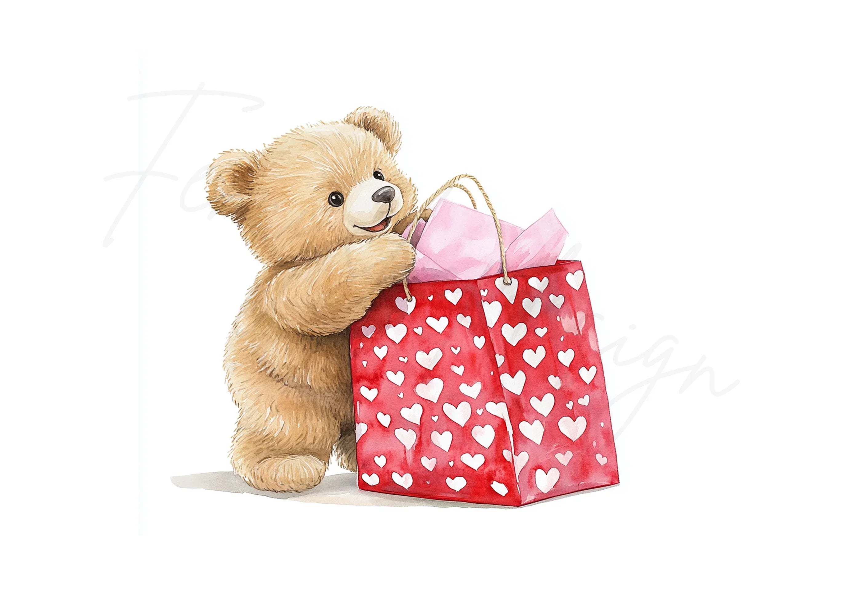 Cute Teddy Bear Valentine Day Clipart Bundle