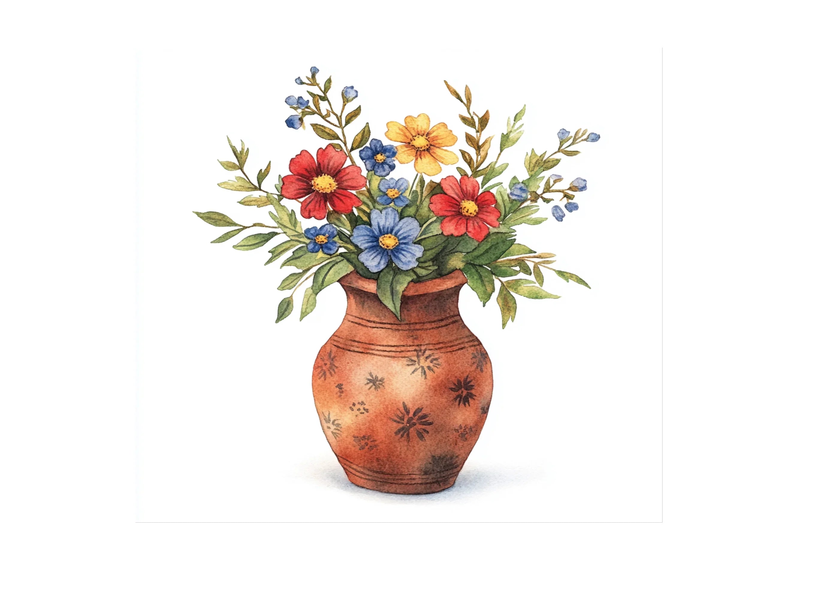 Vibrant Flower Vase Clipart Bundle