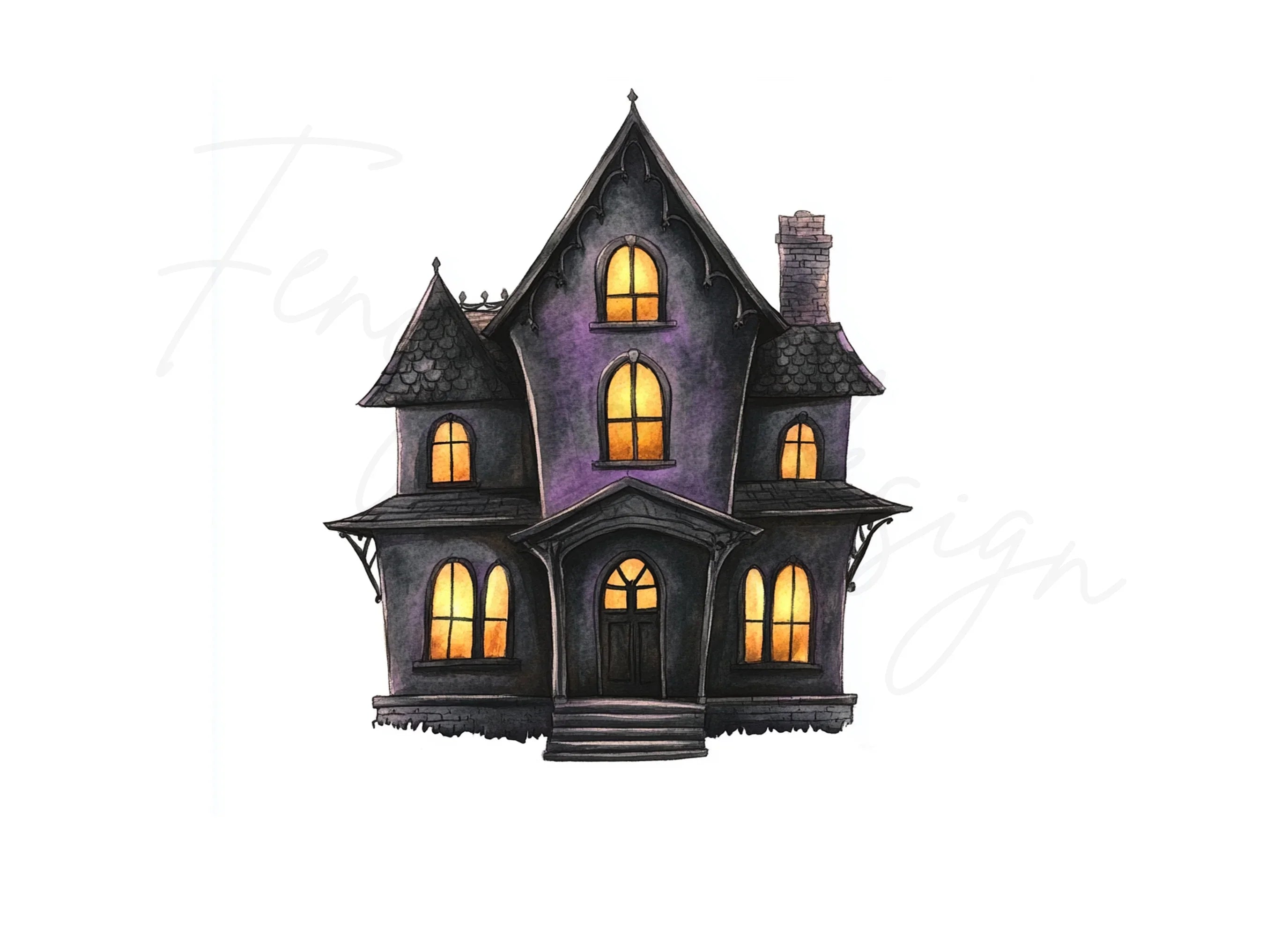 Spooky Haunted House Clipart Bundle