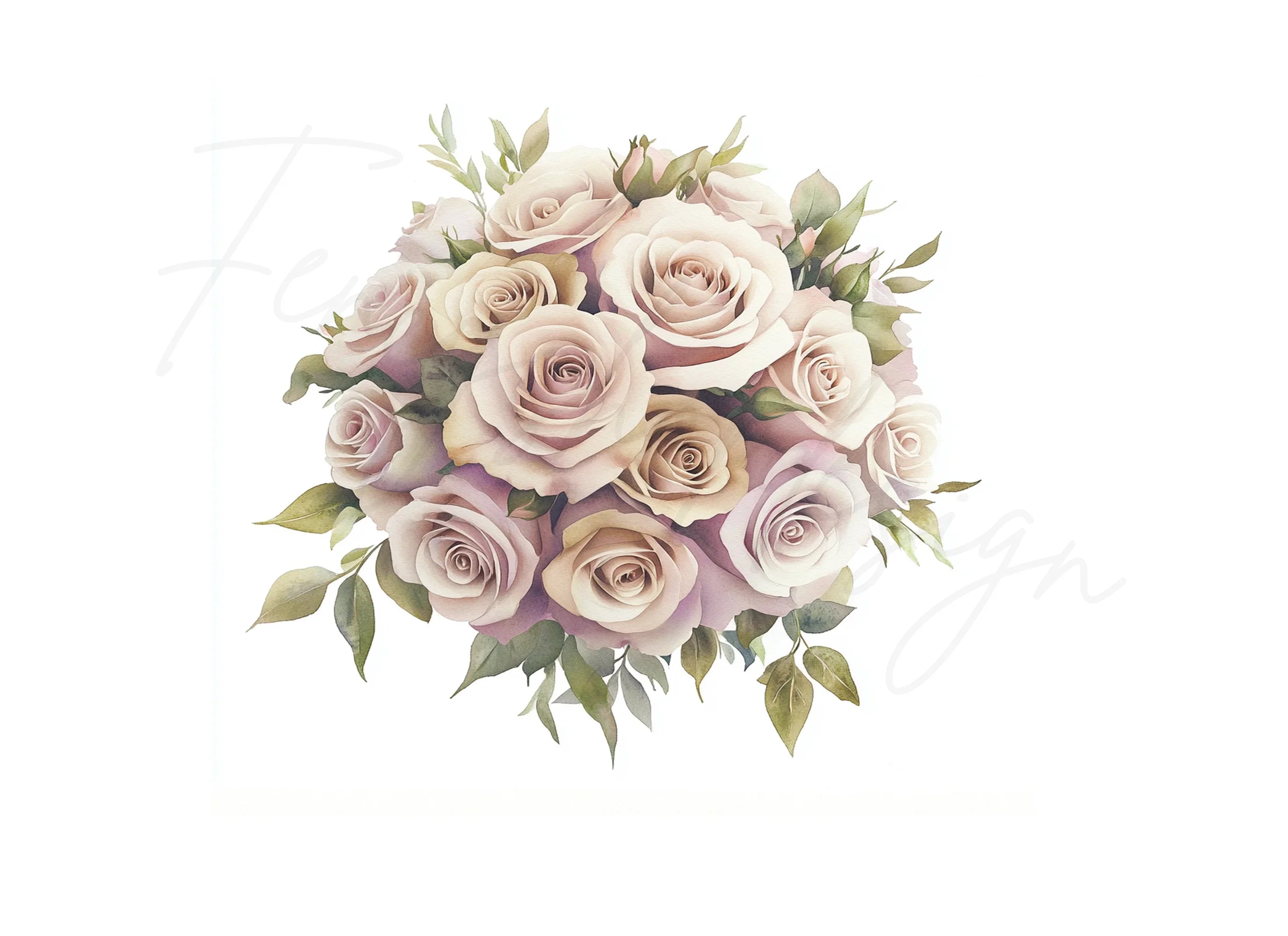 Romantic Pink Rose Clipart Bundle