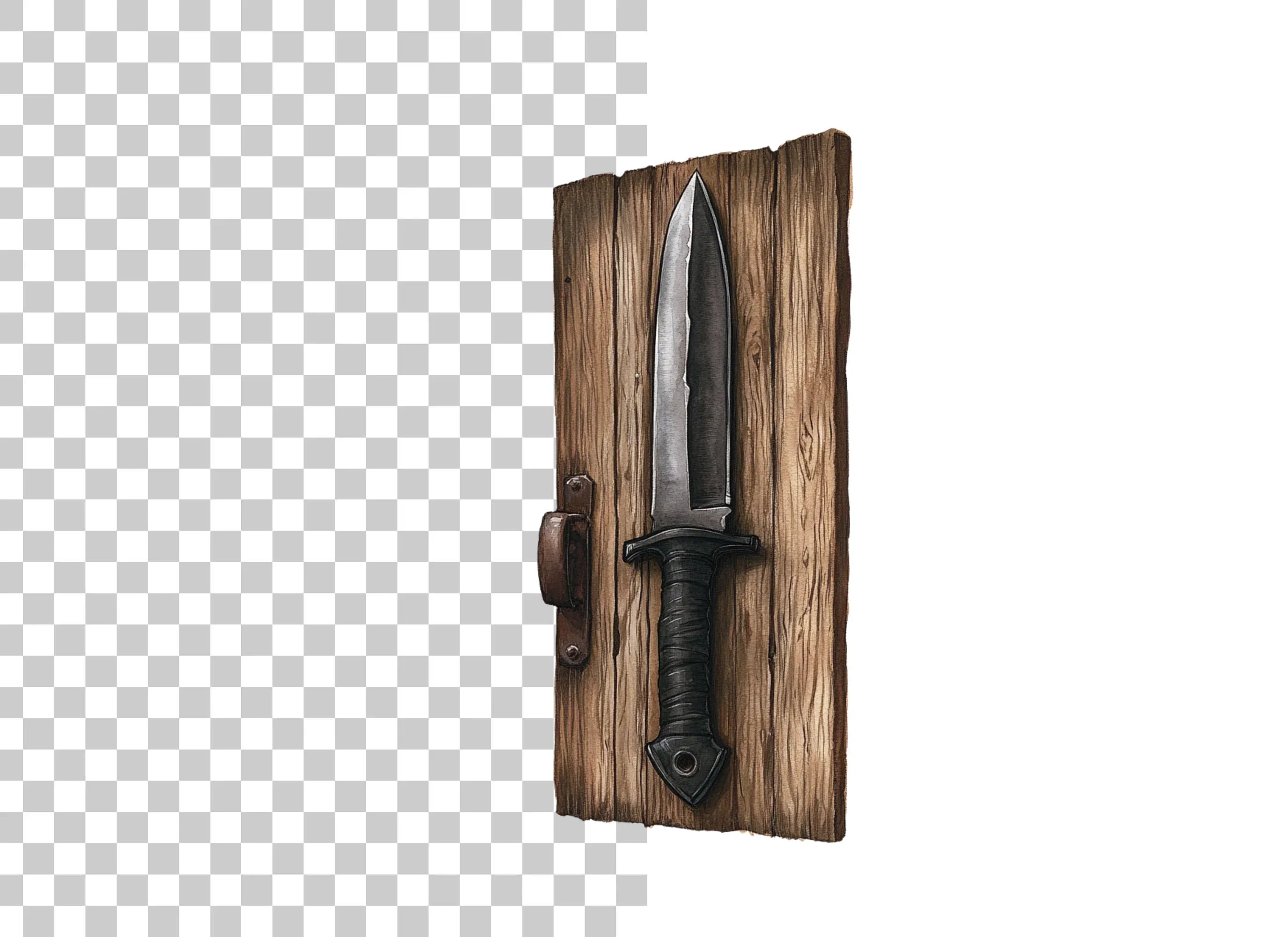 Dagger Clipart Bundle on Wooden Boards
