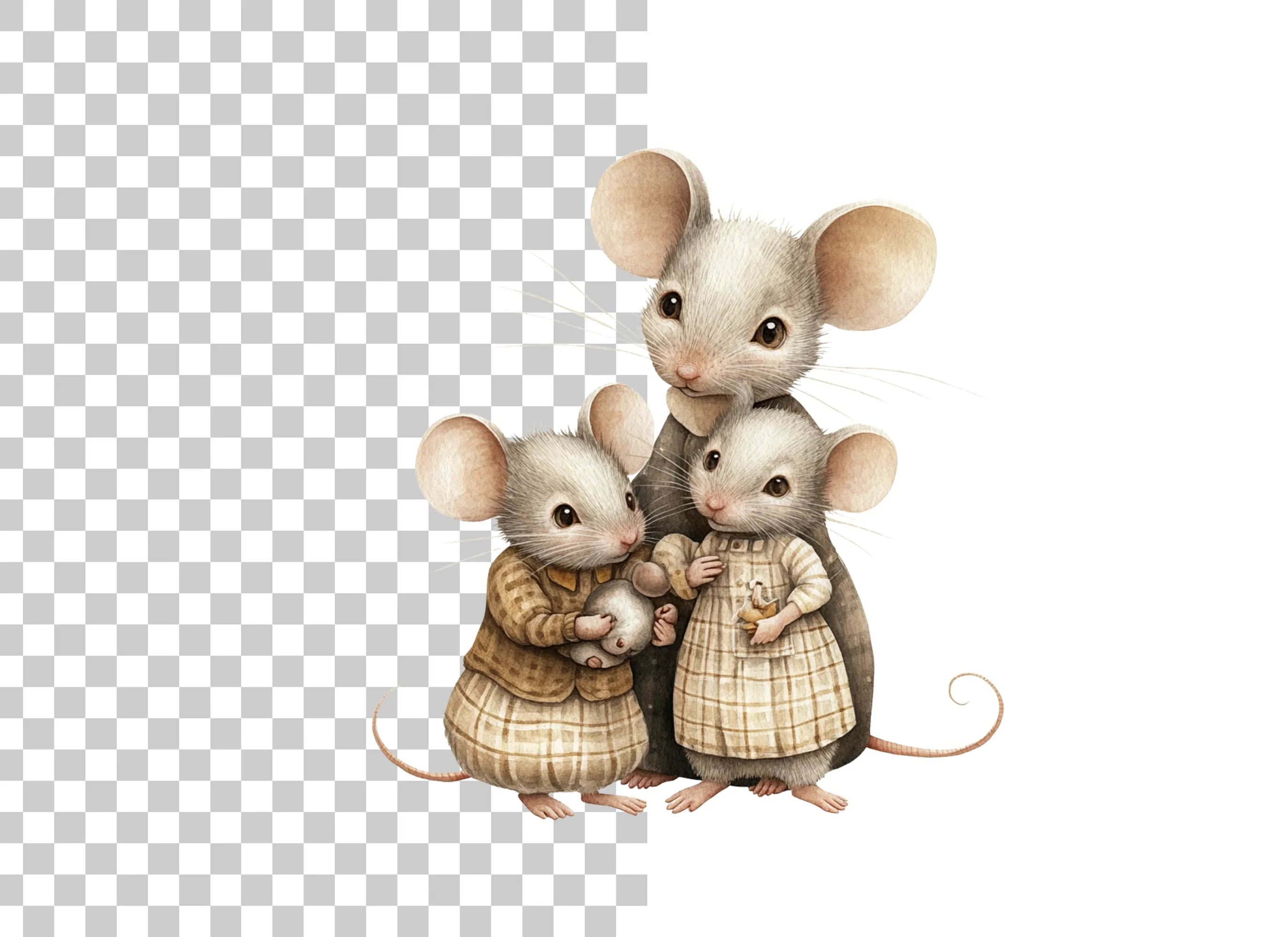 Charming Mouse Family Clipart Bundle