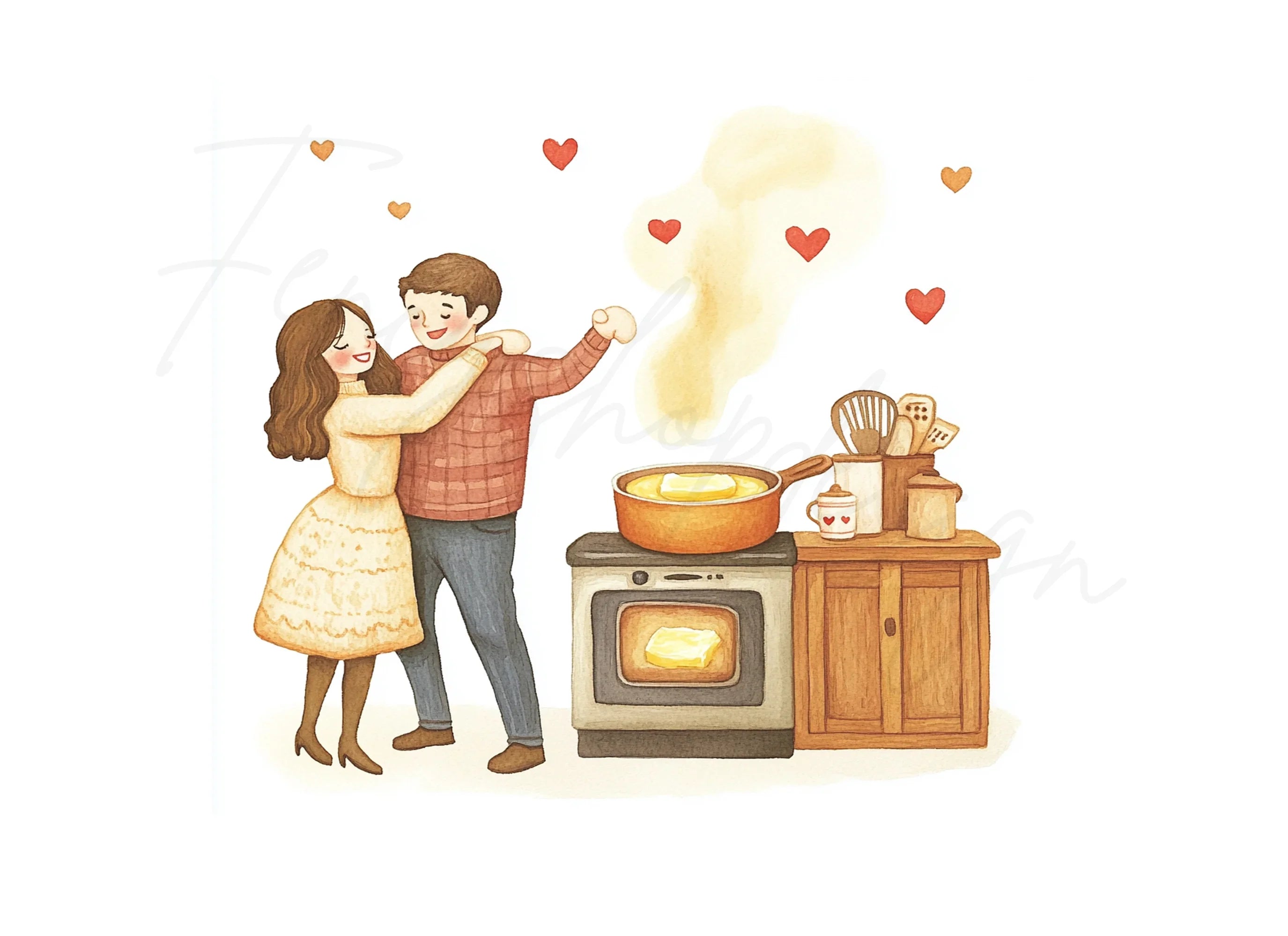 Romantic Kitchen Dance Clipart Bundle