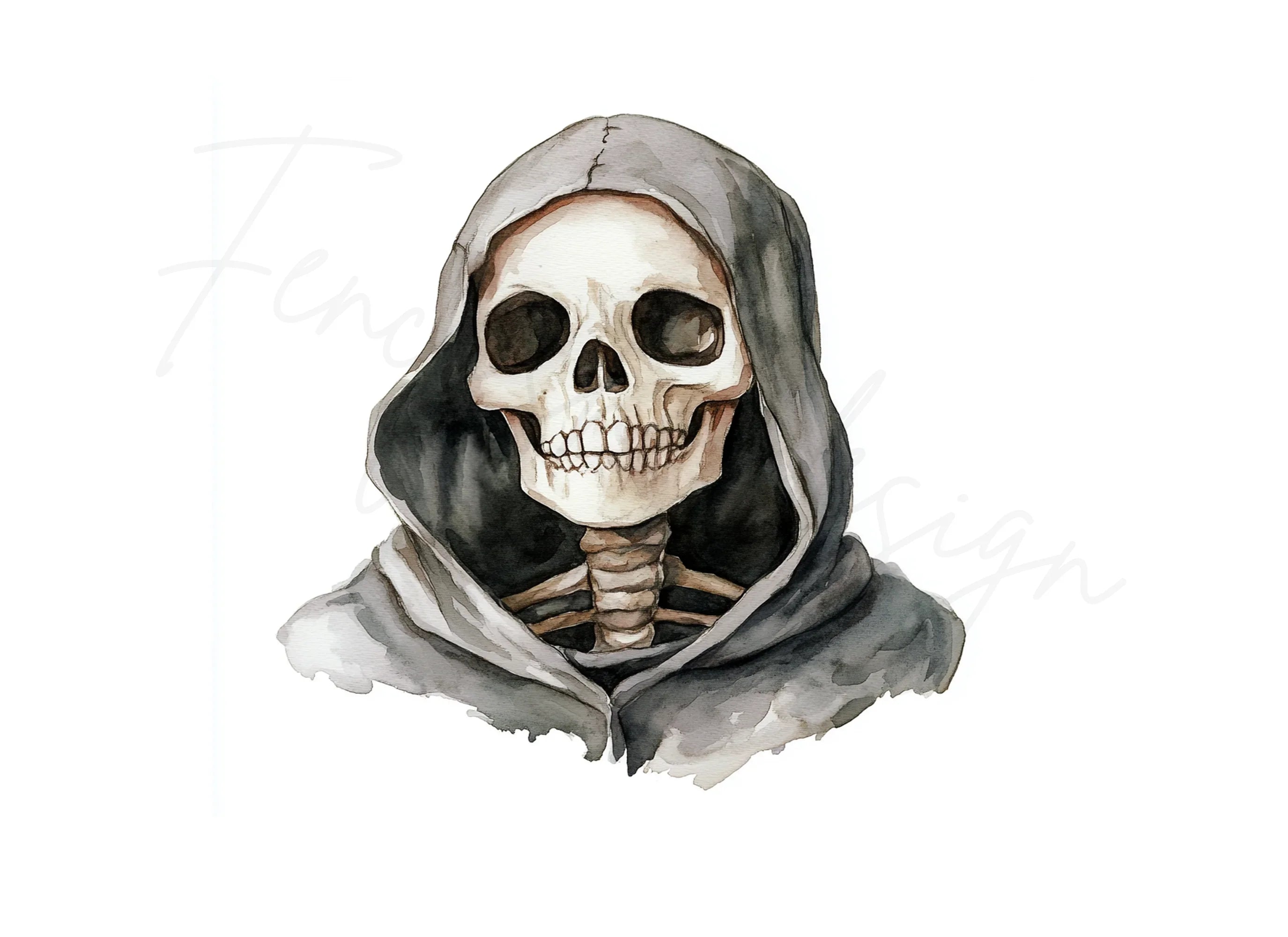 Spooky Grim Reaper Skeletons Clipart Bundle