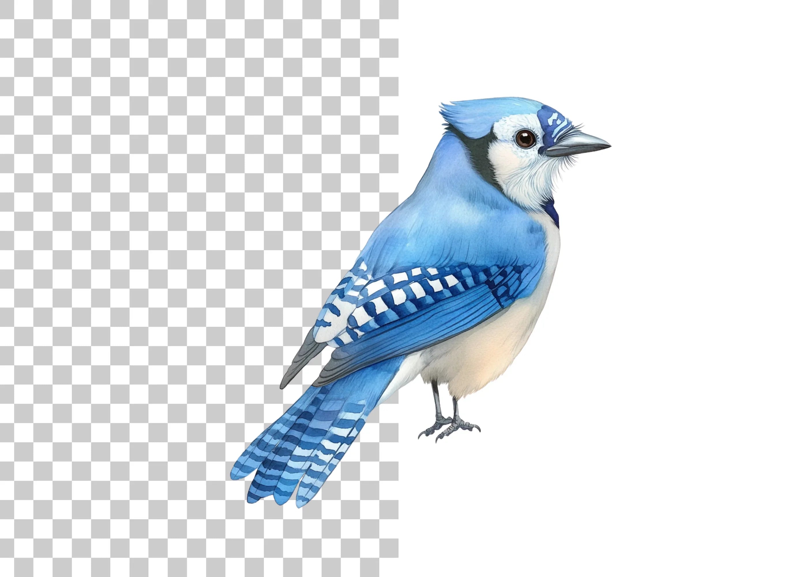Realistic Blue Jay Bird Clipart Bundle