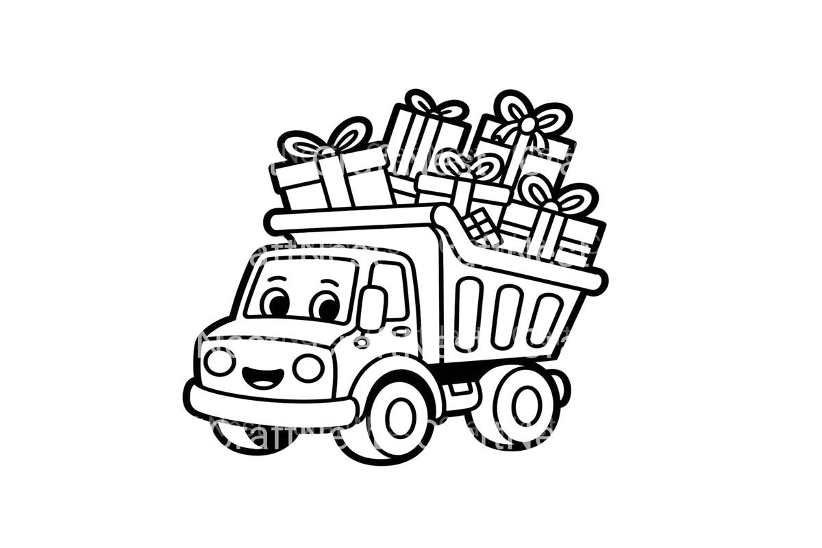Dump Truck Christmas Gifts Coloring Books