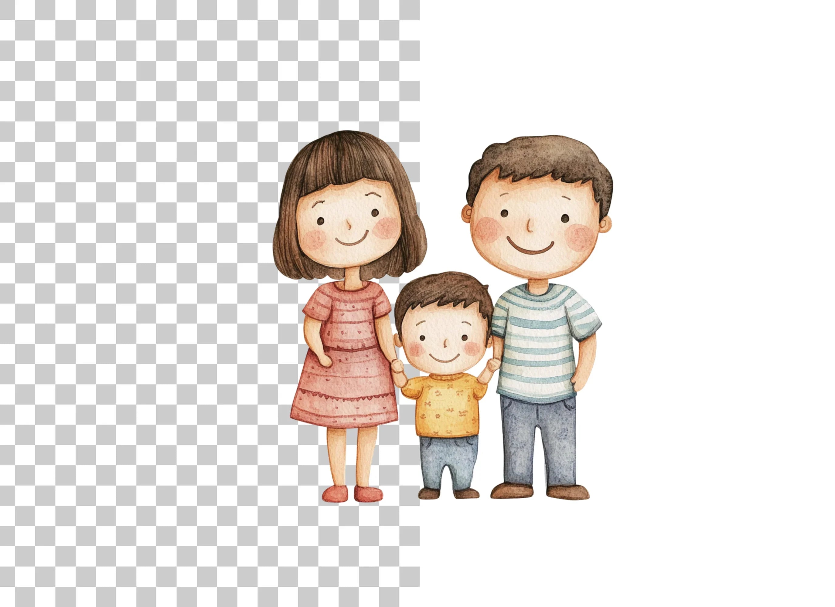 Happy Family Illustration Clipart Bundle