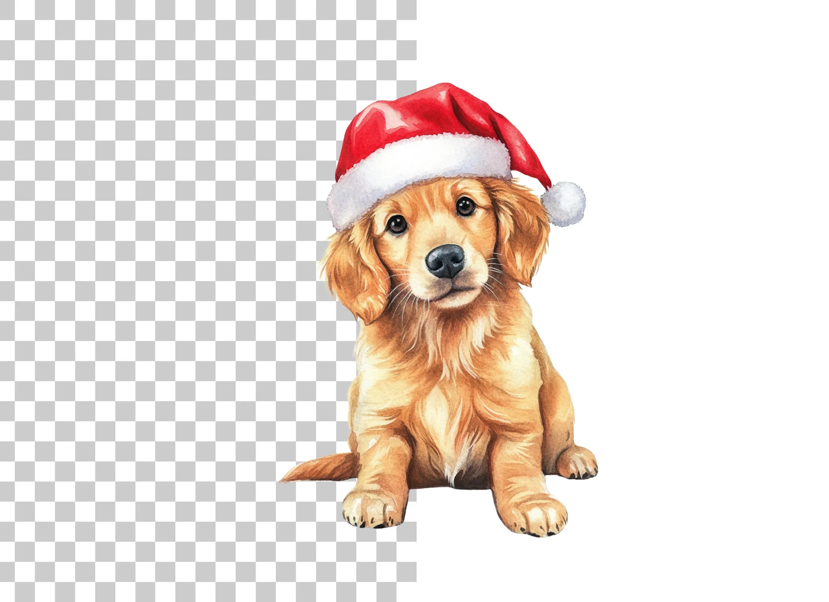 Golden Retriever Puppy Christmas Clipart Bundle