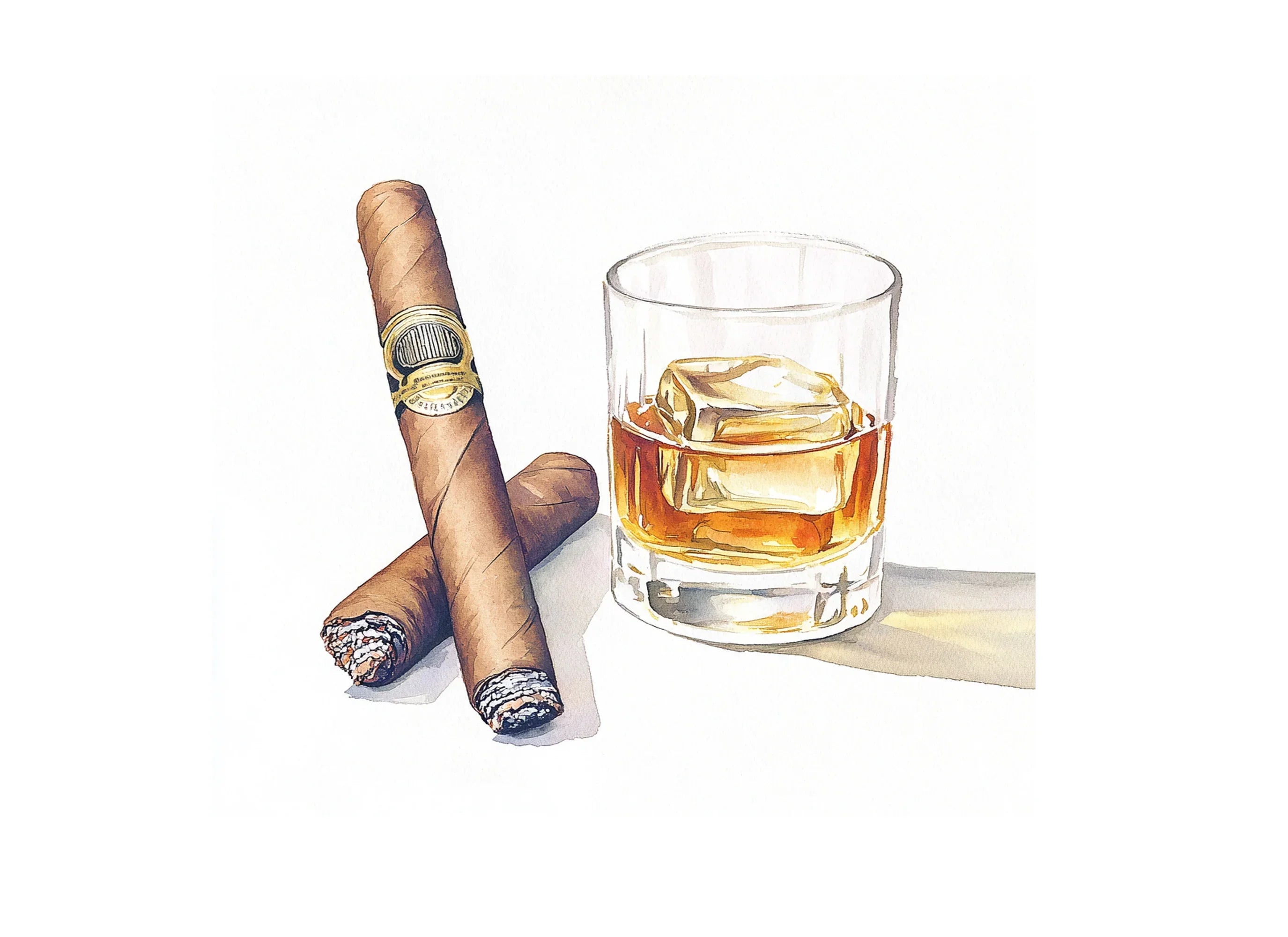 Elegant Whiskey and Cigar Clipart Bundle