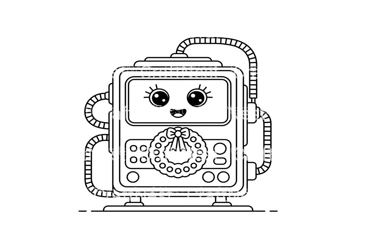 Cute Christmas Robots Coloring Books