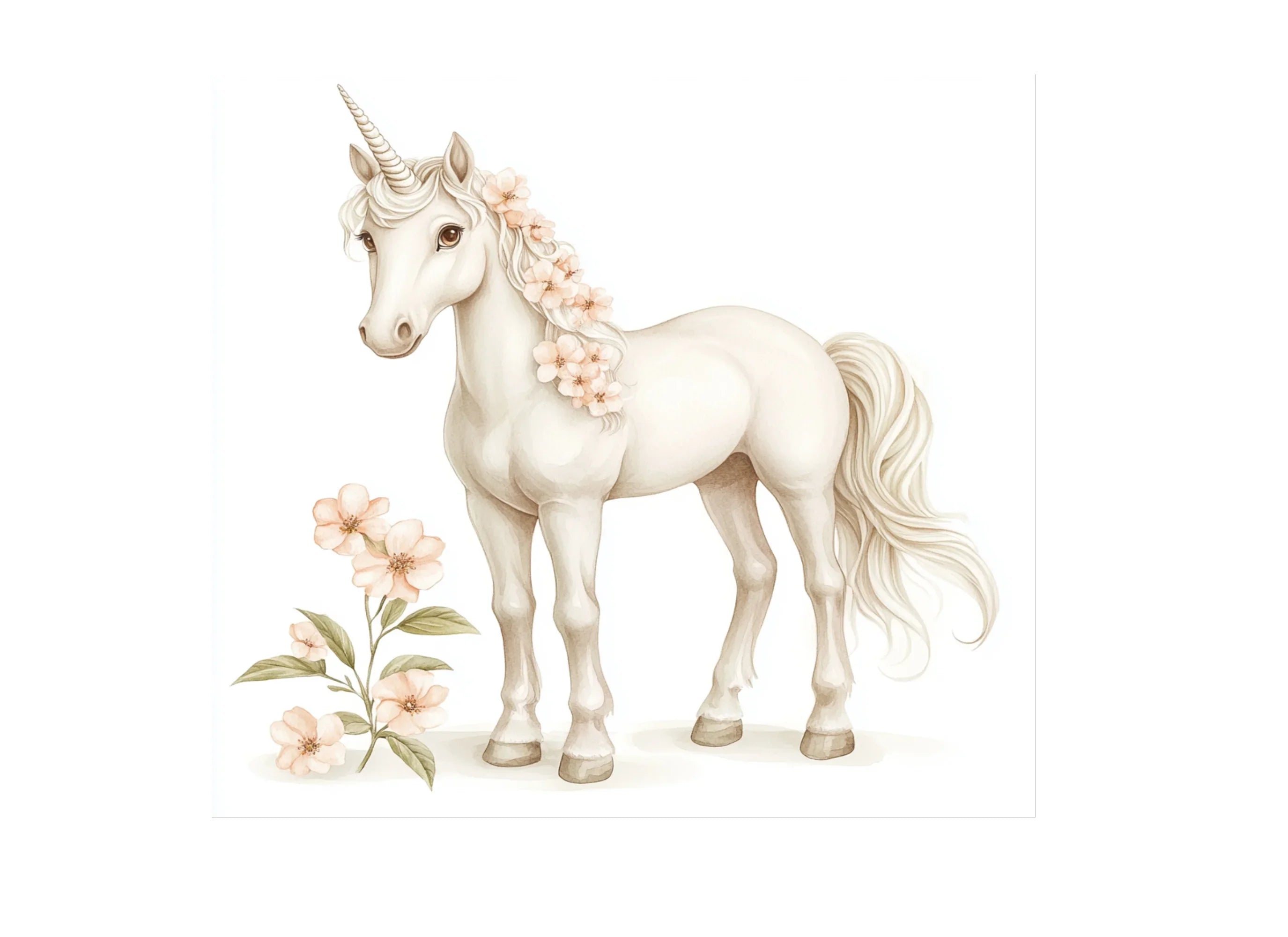 Elegant Floral Unicorn Clipart Bundle