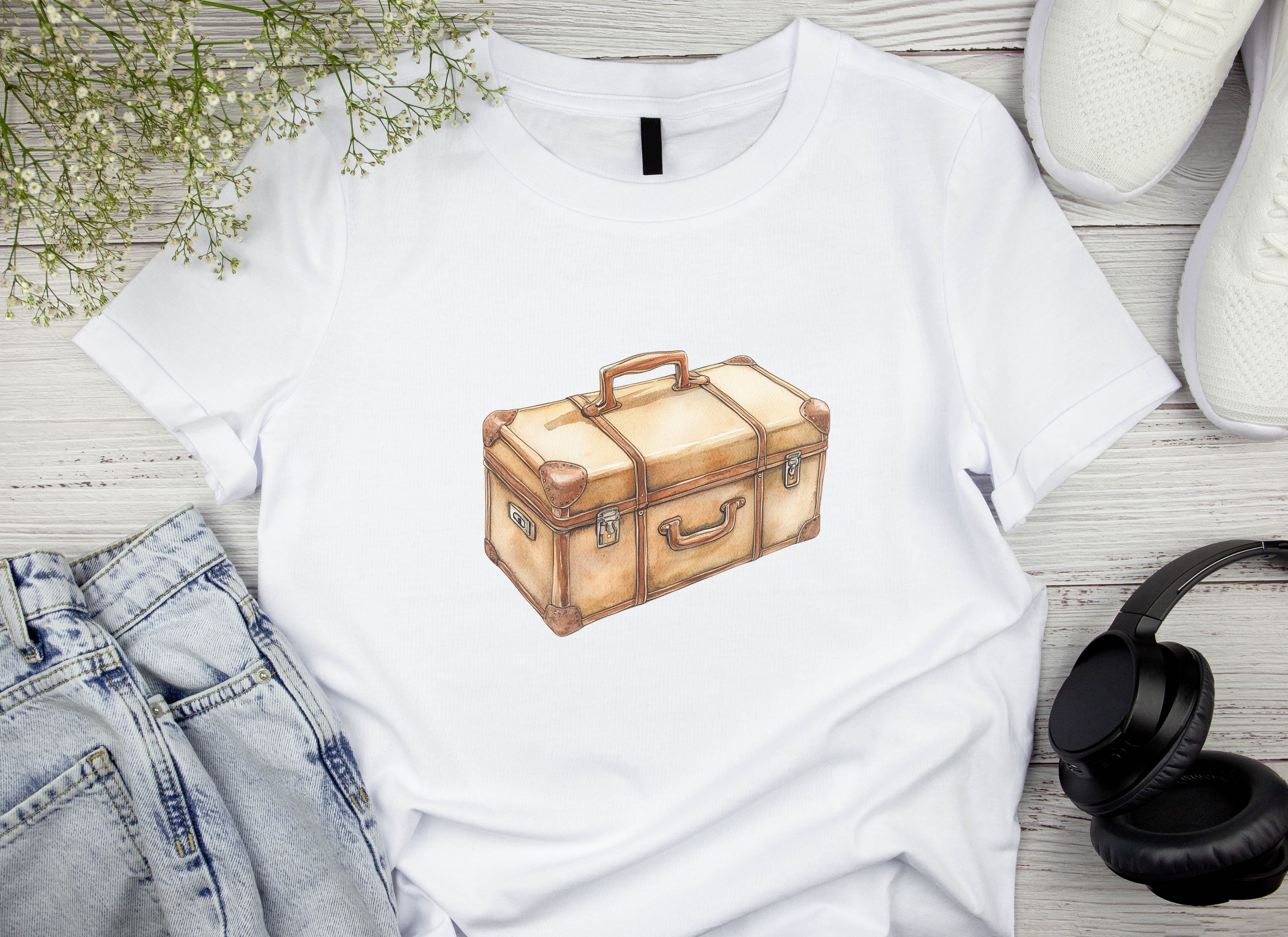 Vintage Travel Suitcase Clipart Bundle