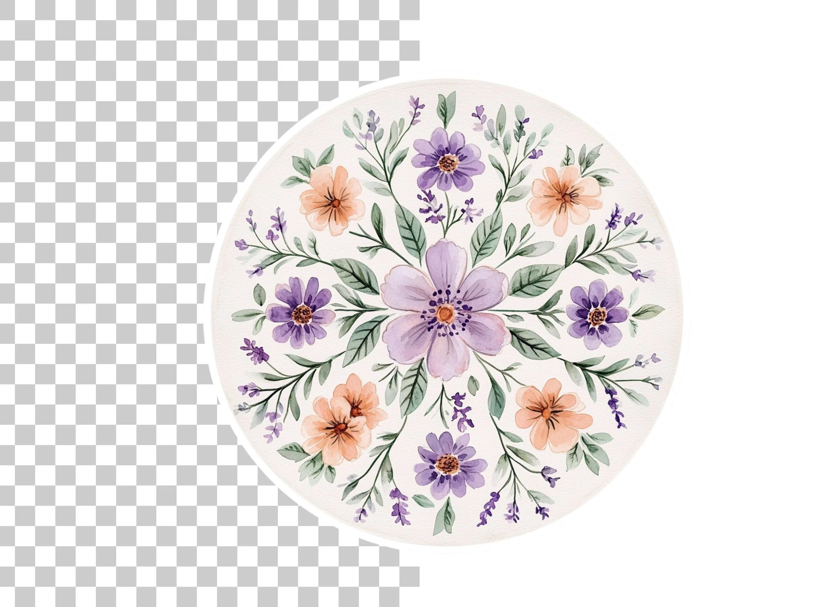 Floral Mandala Clipart Bundle