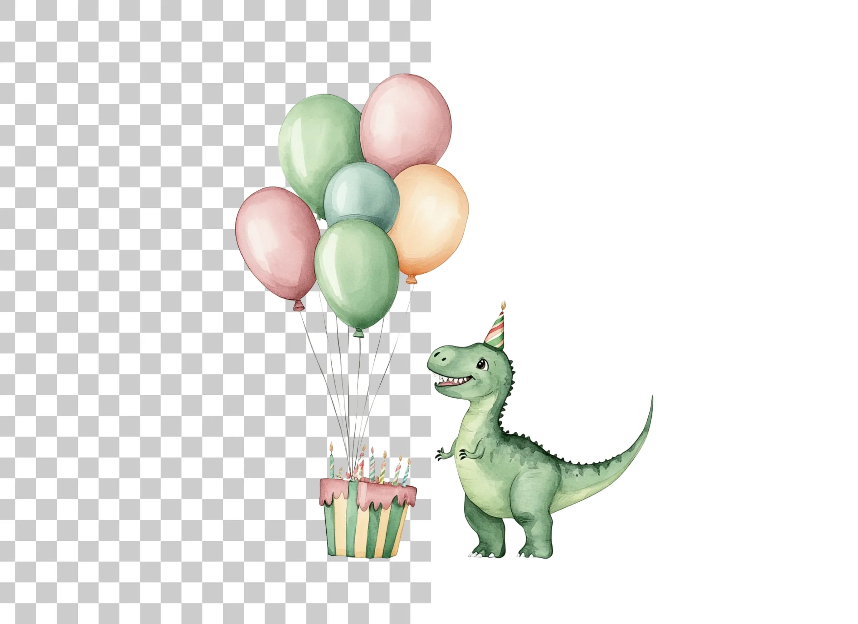 Cute Dinosaur Birthday Party Clipart Bundle