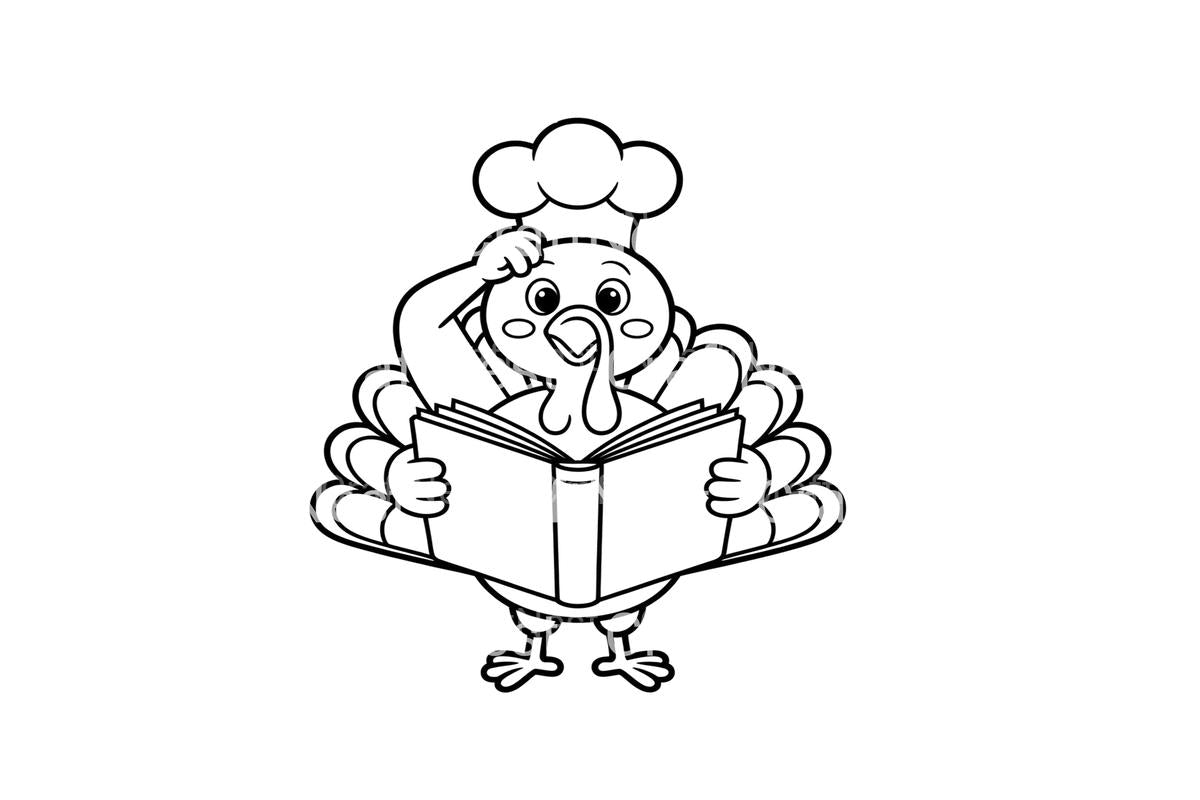 Chef Turkey Reading Planner Coloring Books