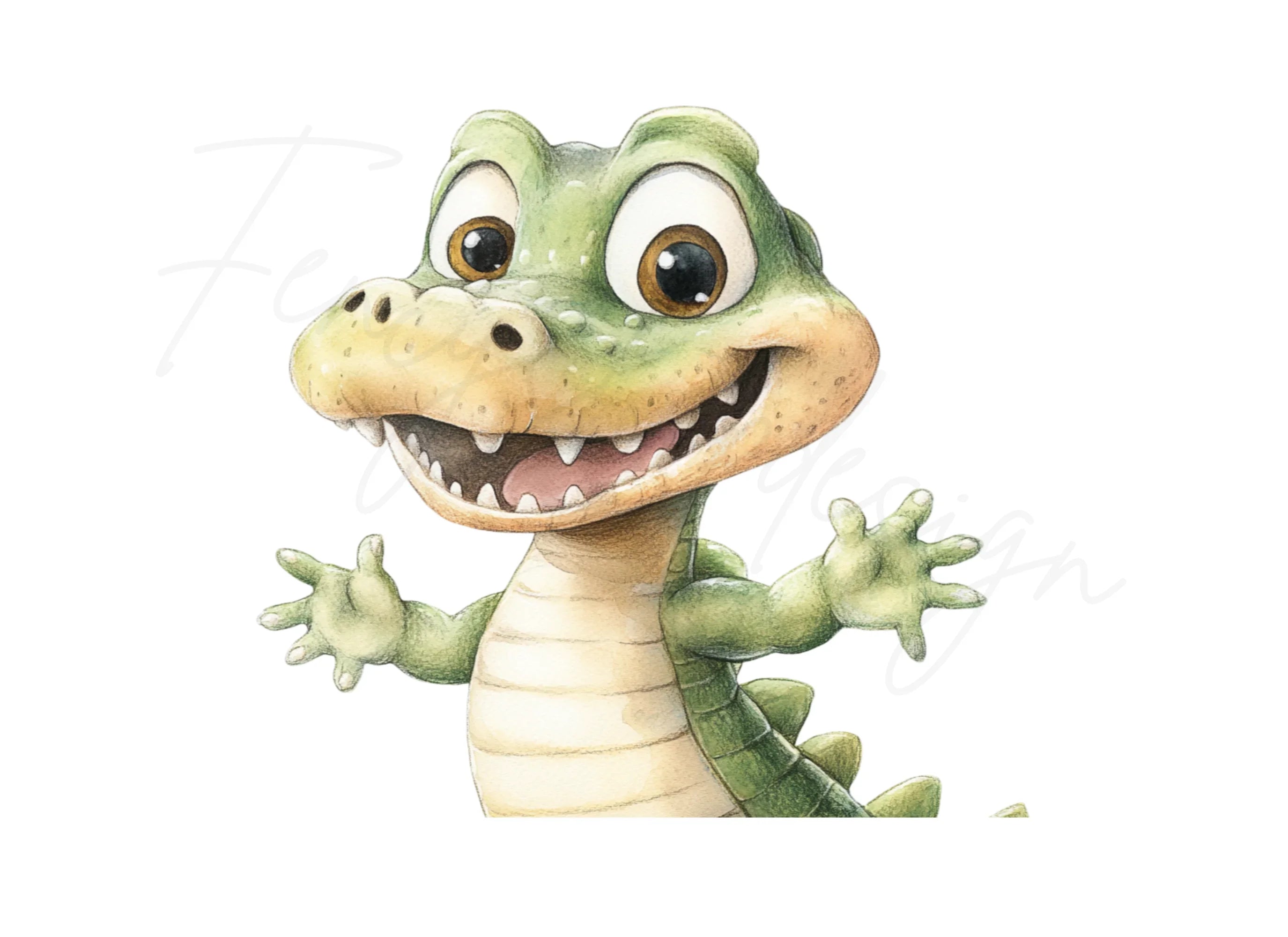 Cute Alligator Clipart Bundle