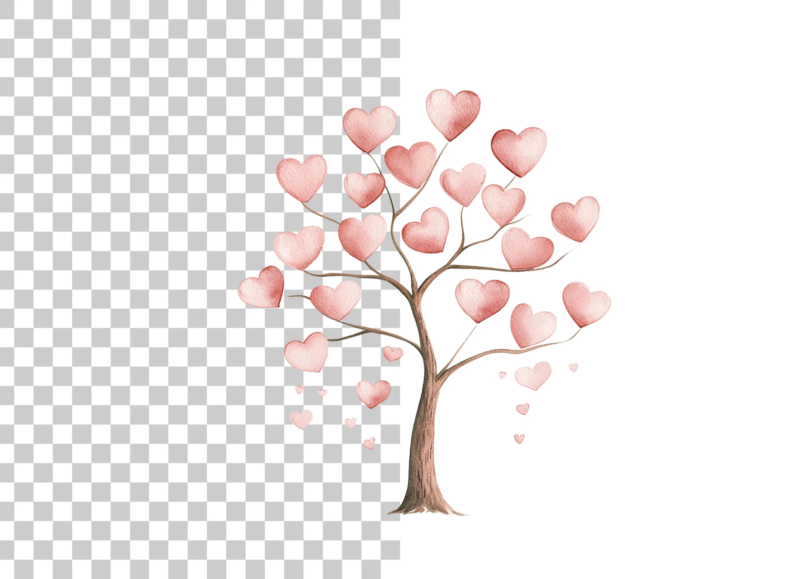 Heart Trees Clipart Bundle