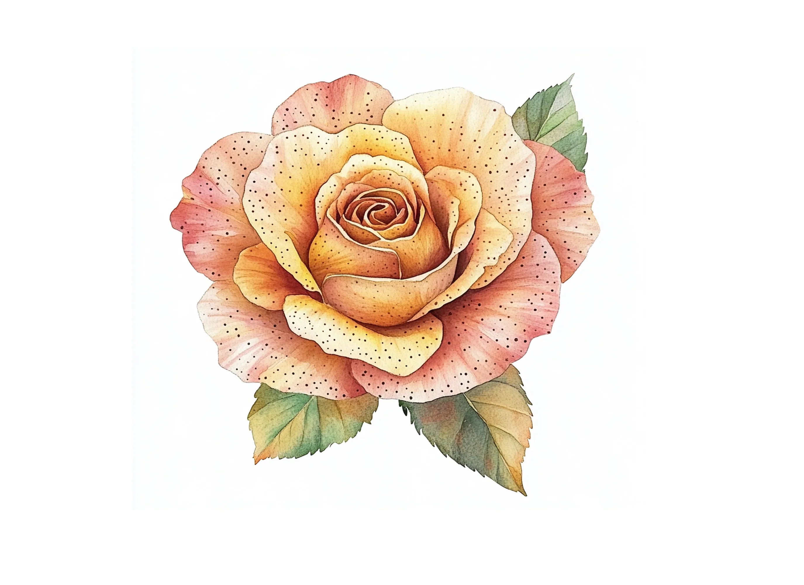 Vibrant Peach and Yellow Rose Clipart Bundle