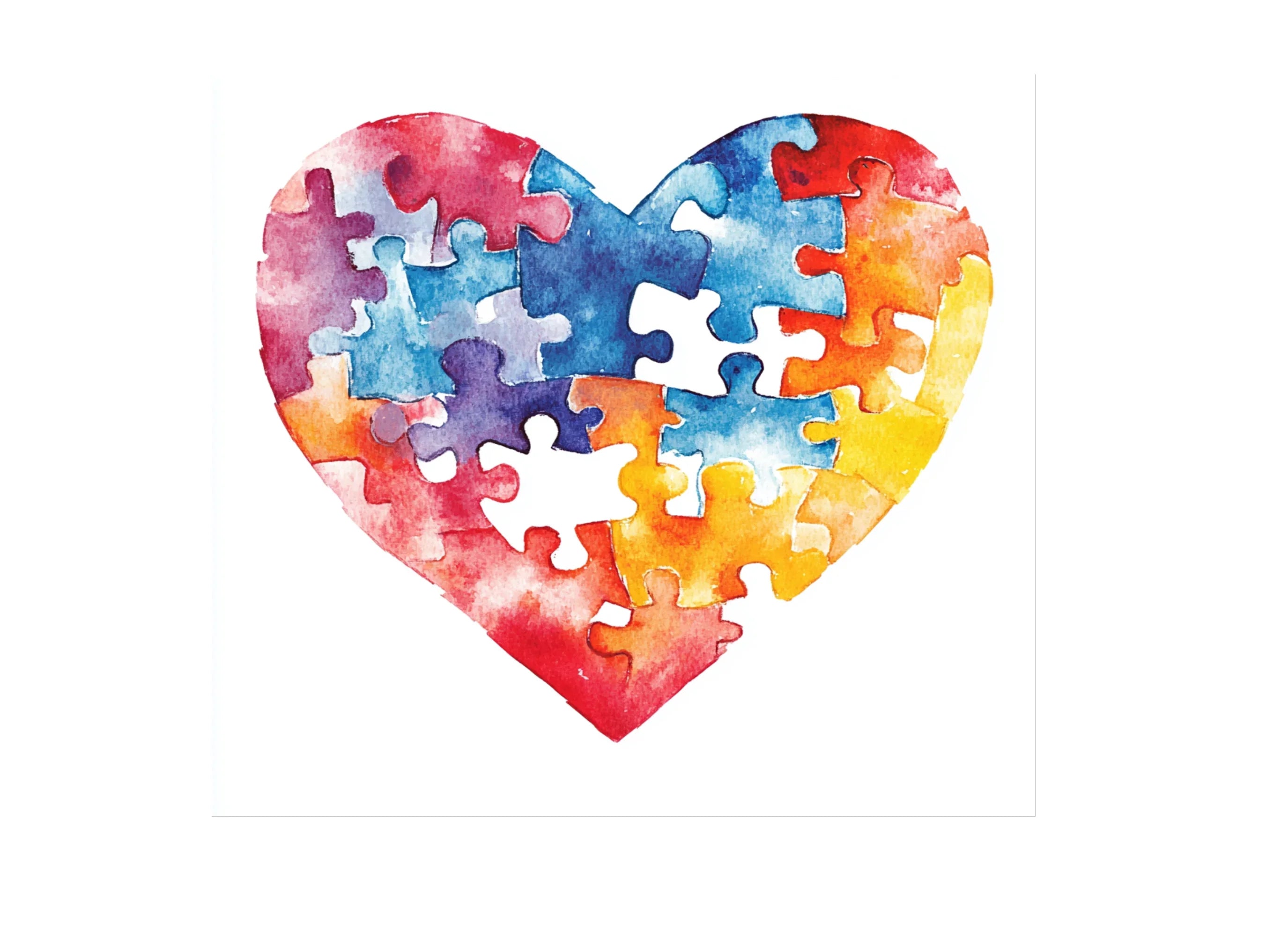 Puzzle Heart Clipart Bundle