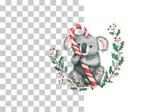 Cute Christmas Koala Candy Cane Clipart Bundle - CraftNest - Digital Crafting and Art