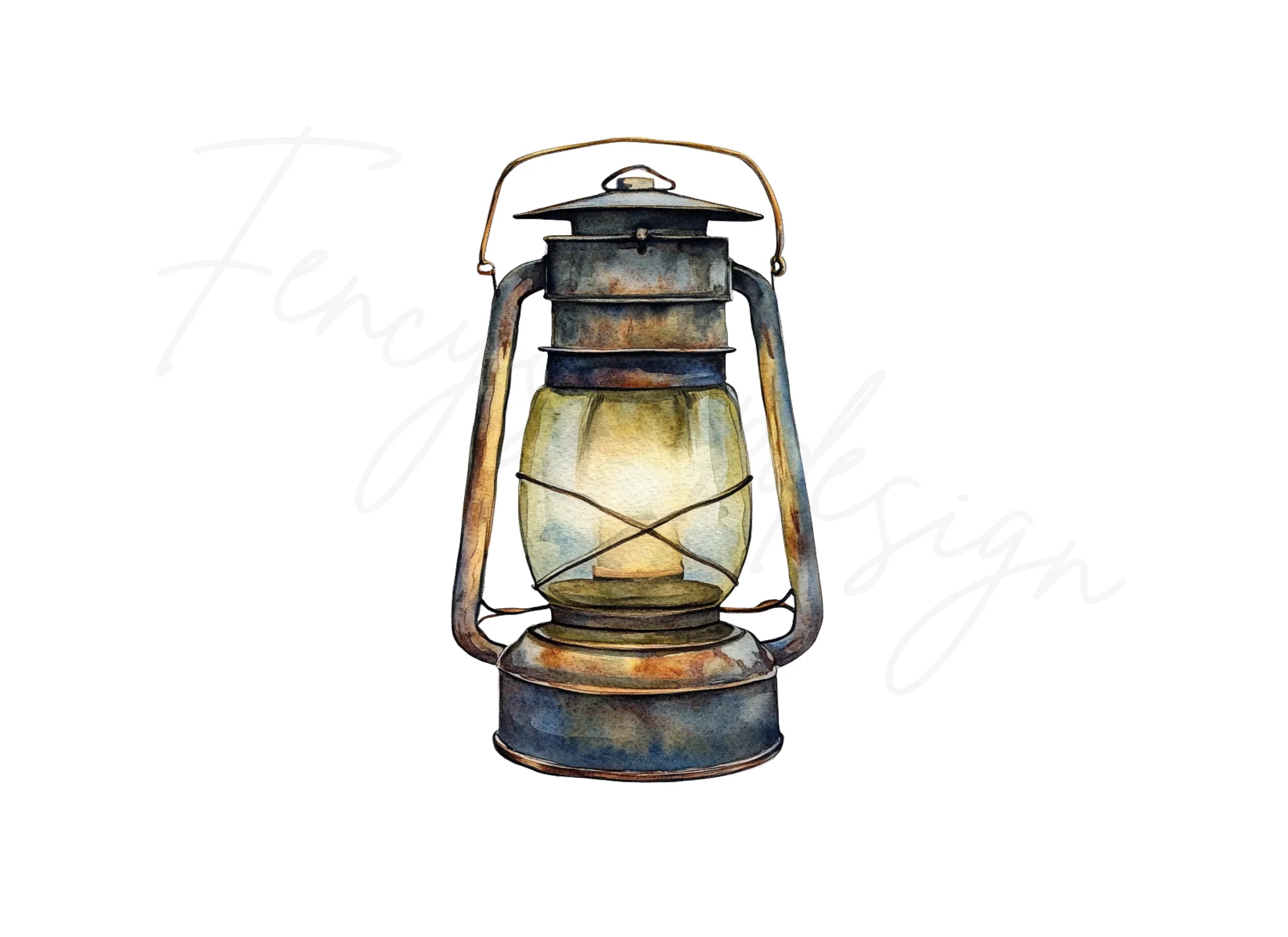 Rustic Kerosene Lanterns Clipart Bundle
