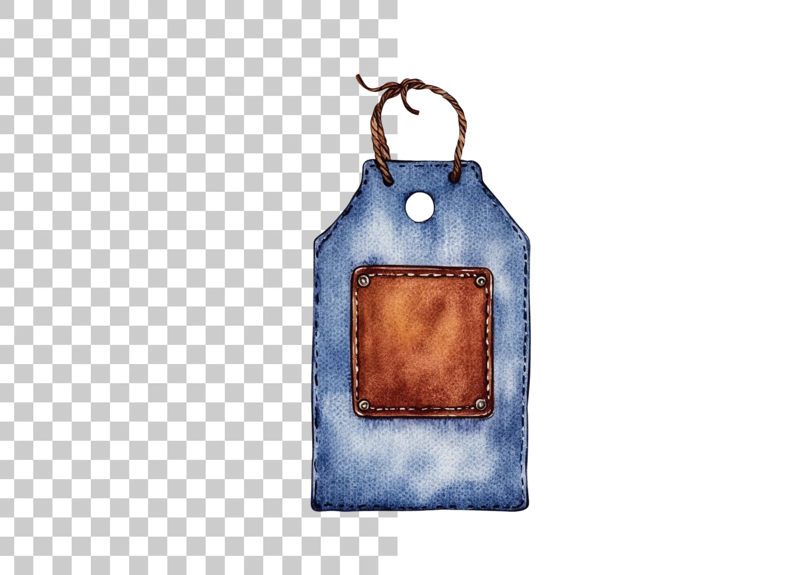 Denim Leather Tags Clipart Bundle