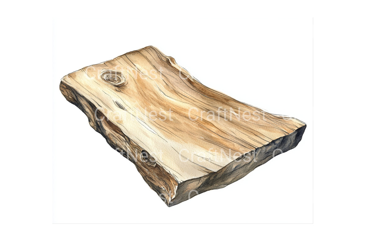 Watercolor Wood Logs And Planks Clipart Log Book