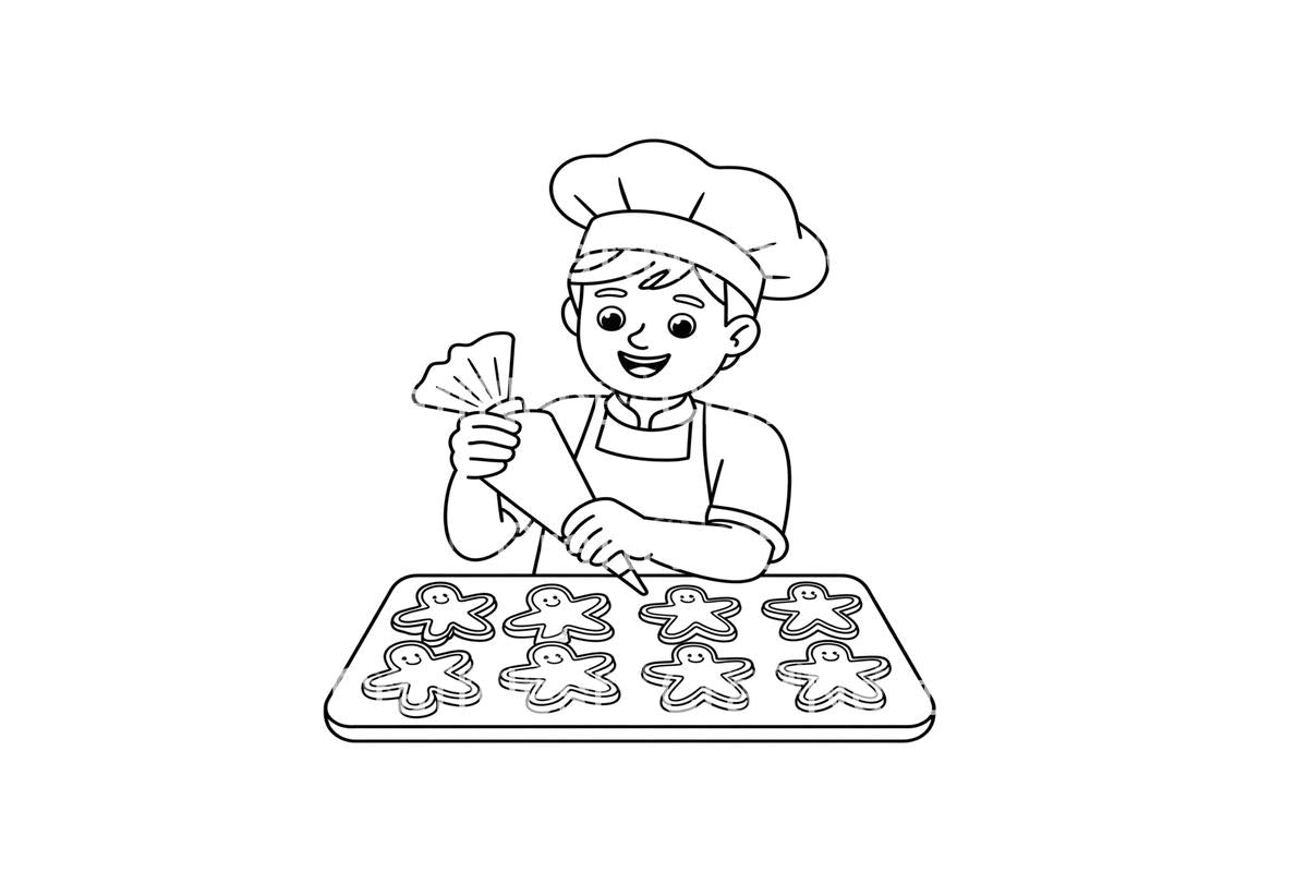 Baking Cookiesfor Kids Coloring Books